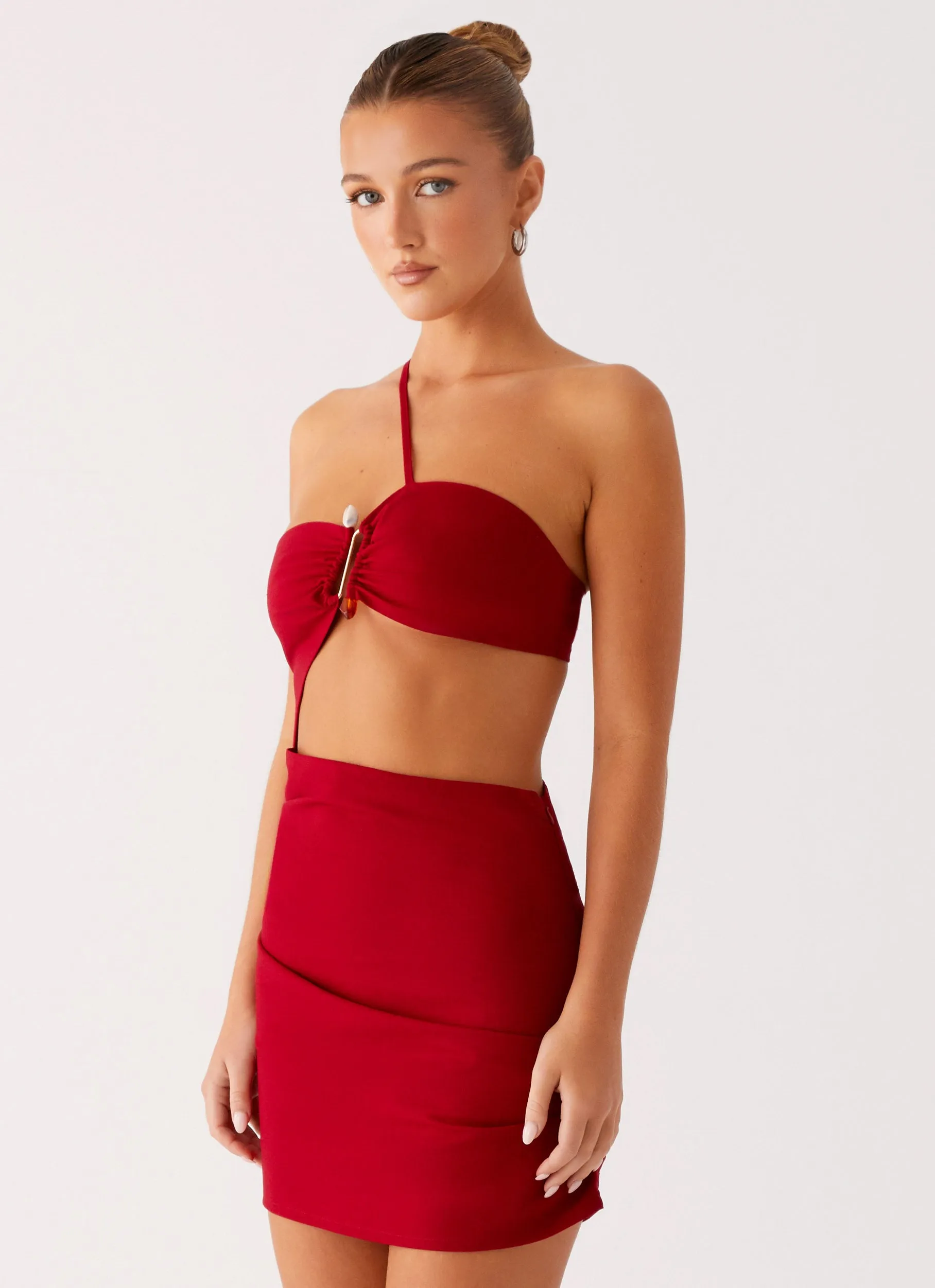 Gossip Mini Dress - Red Natural Silhouette