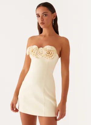 Patsie Strapless Mini Dress - Yellow Skin Touch