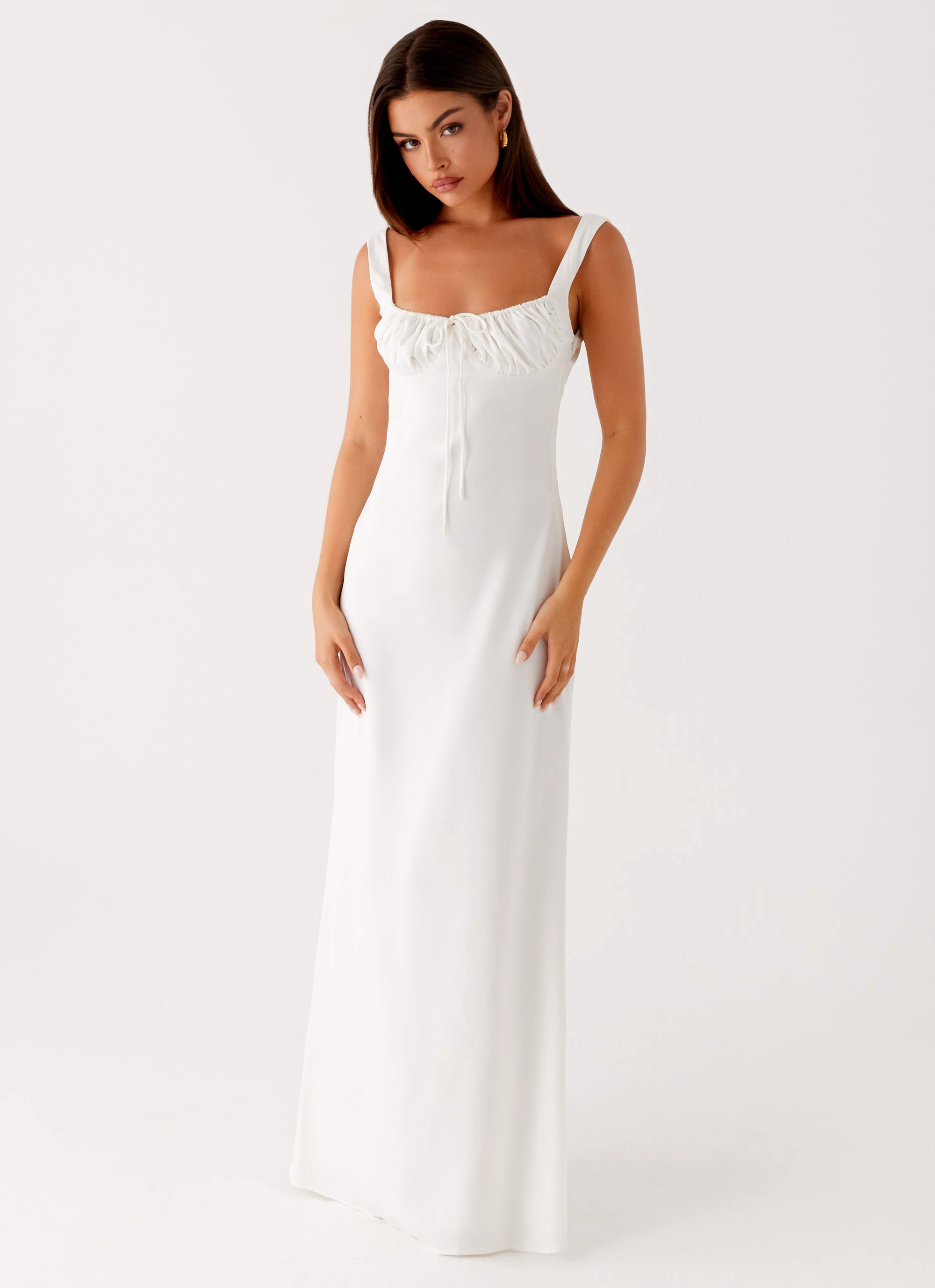 Shyla Maxi Dress - Ivory Breathable Design Light Volume