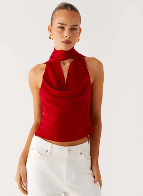 Catching Feelings Top - Red LaserCut Edges