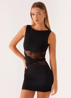Echo Mini Dress - Black Dual Tones Soft cotton dress