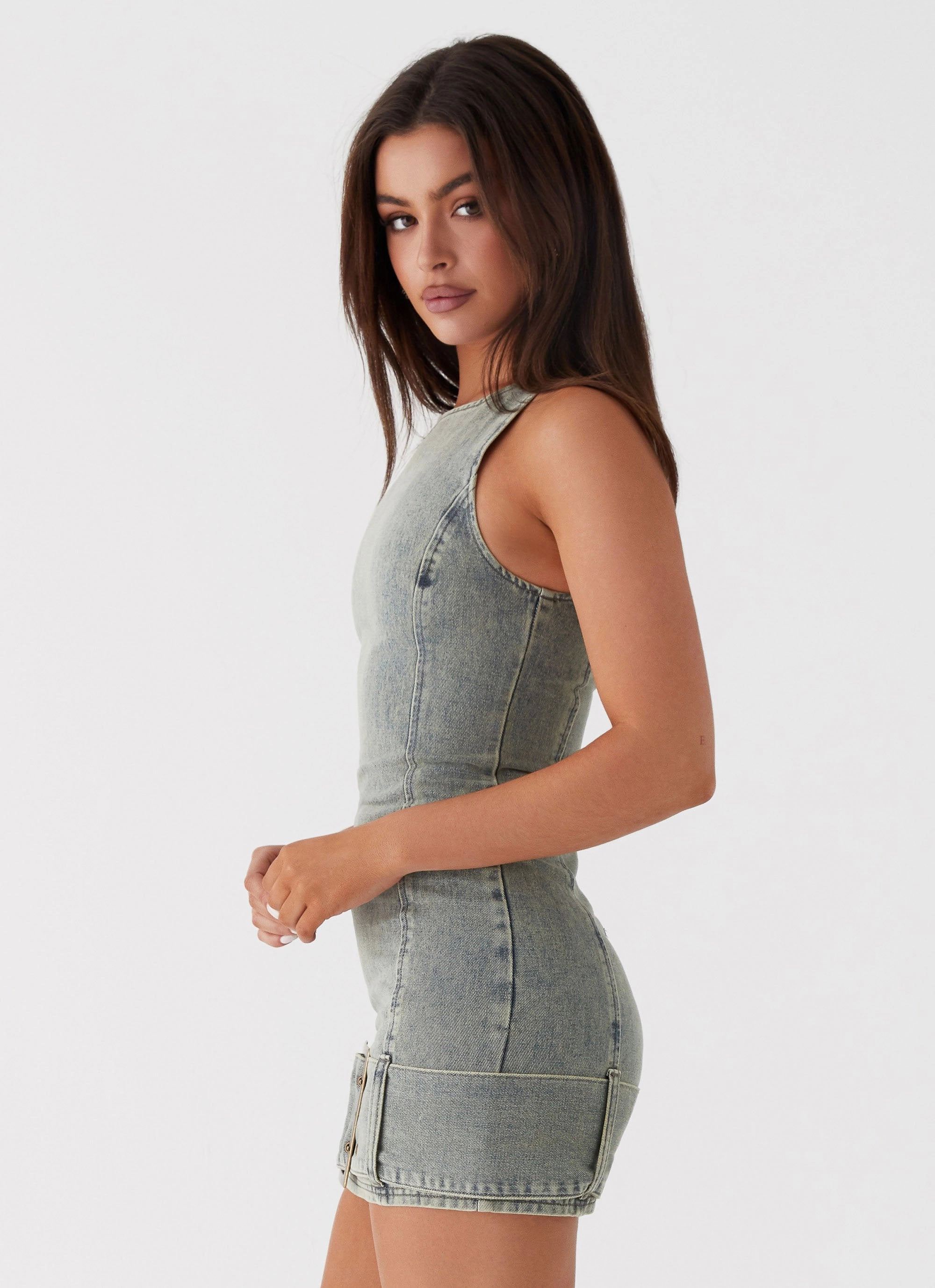 ComfortFitDesign Dark Matter Mini Dress - Washed Denim