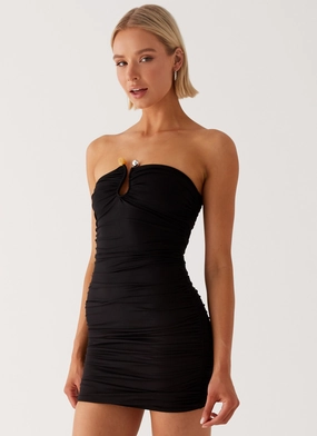Rudy Mini Dress - Black Off-Shoulder Winter-Season