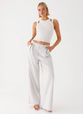 ReinforcedStitching Asha Low Rise Pants - Ivory