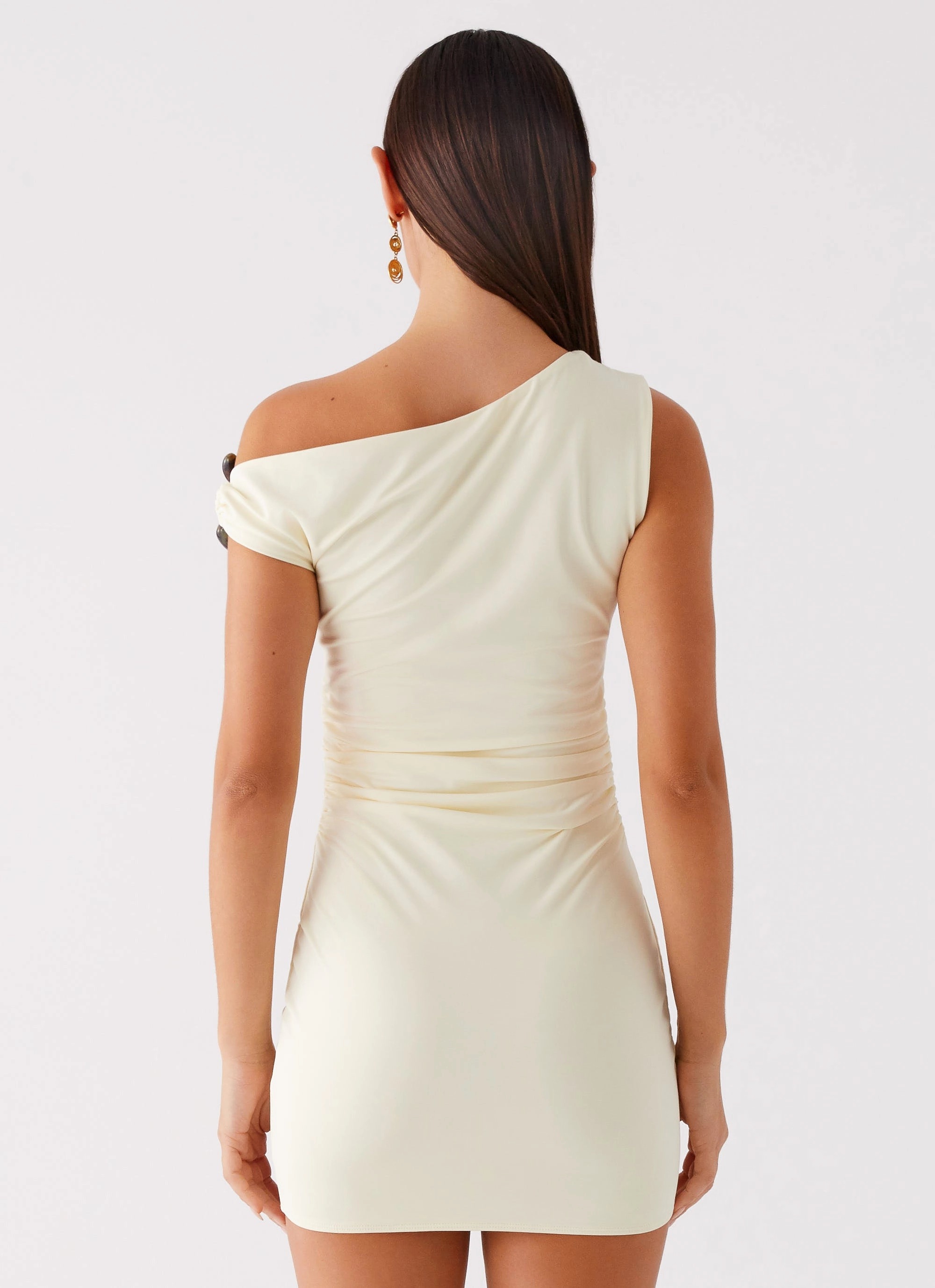 Fresh Glow Seraphina One Shoulder Mini Dress - Yellow