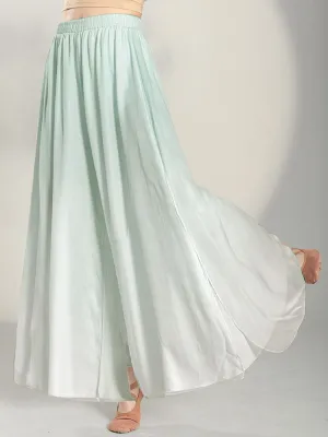 Classical Dance Training Pants Double Layer Elegant Performance Costumes Straight Chiffon Loose Wide Leg Pants