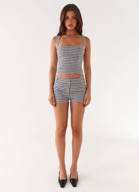Clayton Top - Black Gingham Vintage Pullover SoftBrushed