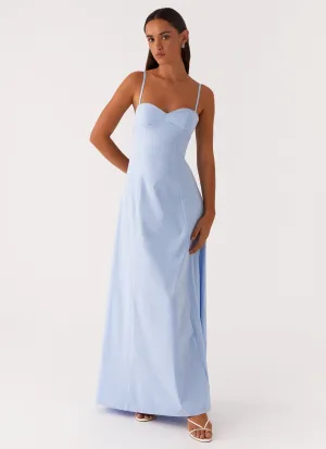 Draped Silhouette Clear As Day Maxi Dress - Blue