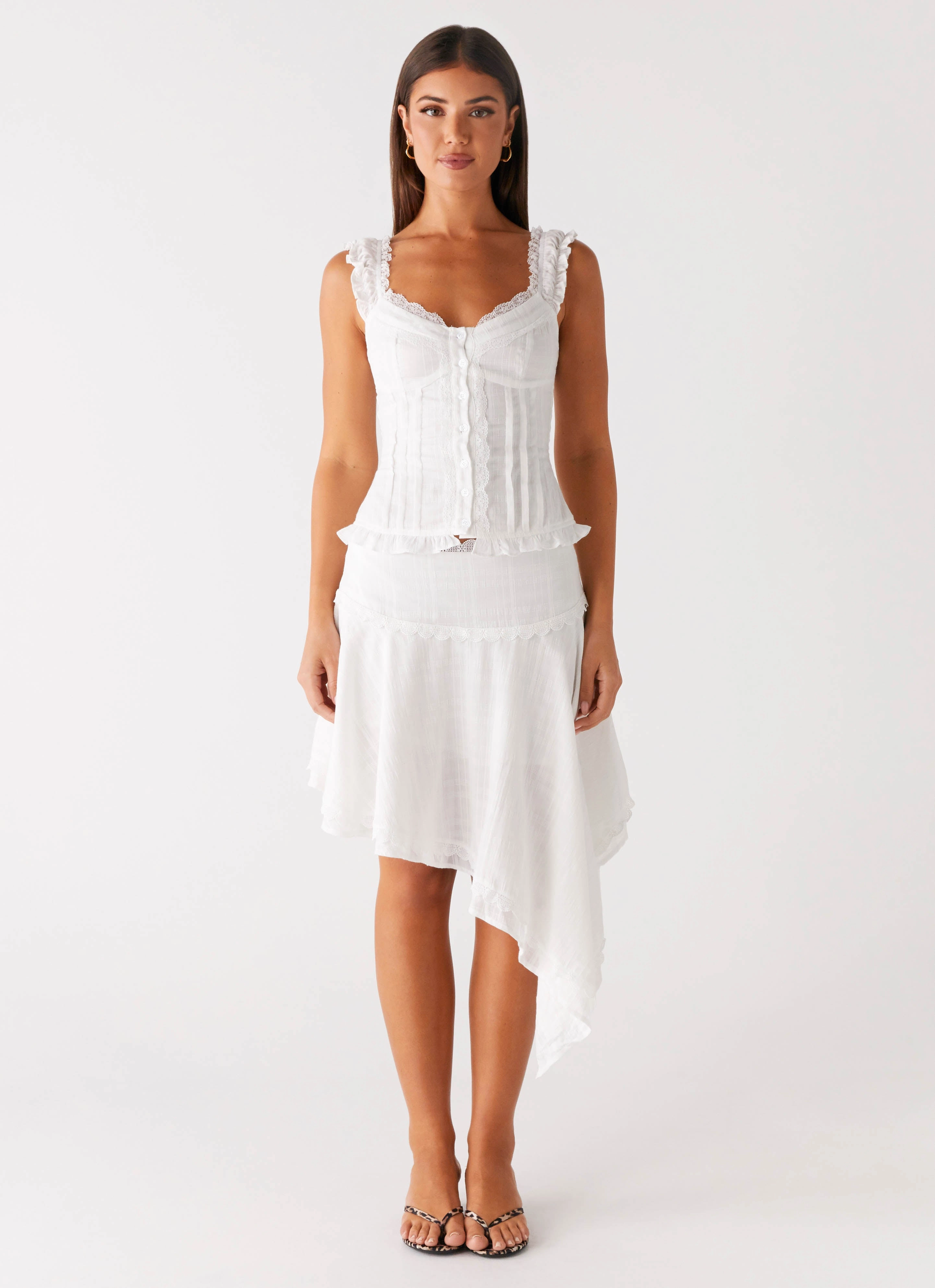 Slim Shape Clearwater Mist Midi Skirt - White