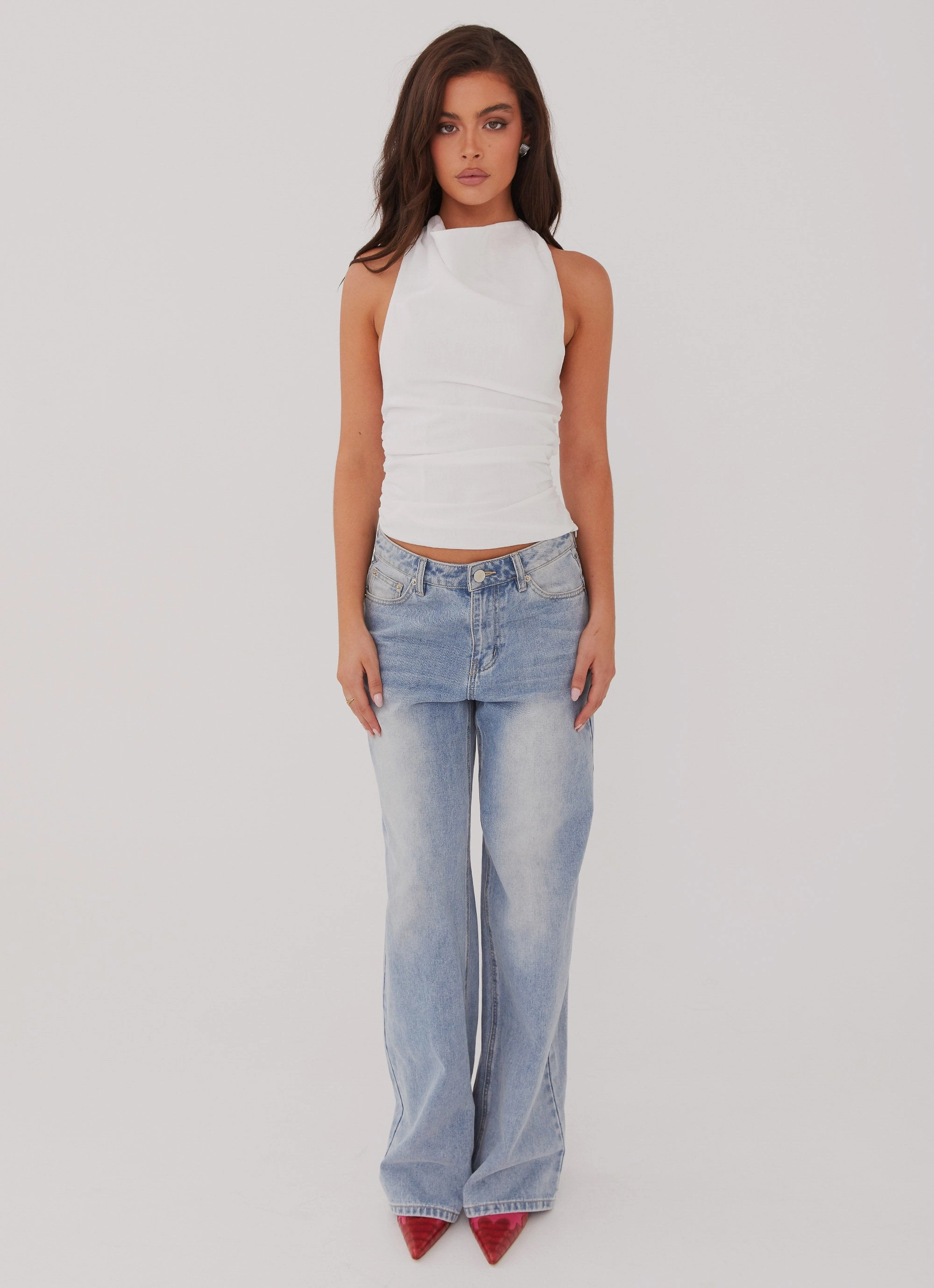 AbrasionResistantFabric ReinforcedShoulders Cloud Whisper Linen Top - White