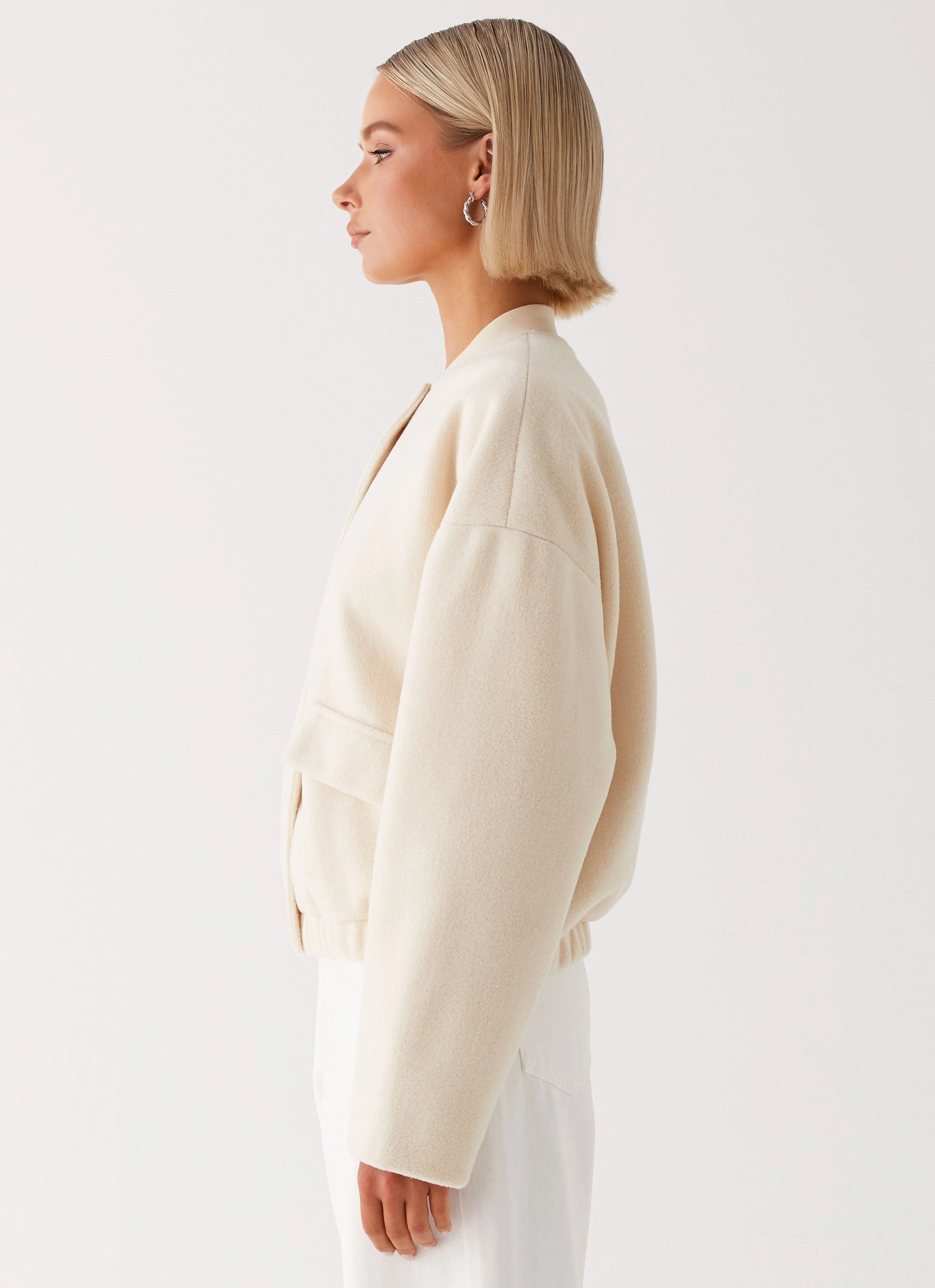 Cloudia Bomber Jacket - Ivory City Wear Seamless Technology
