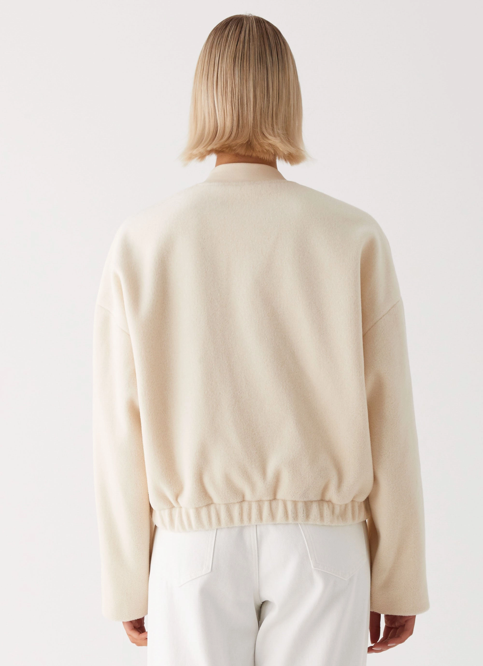 Cloudia Bomber Jacket - Ivory Water Repellent Coating