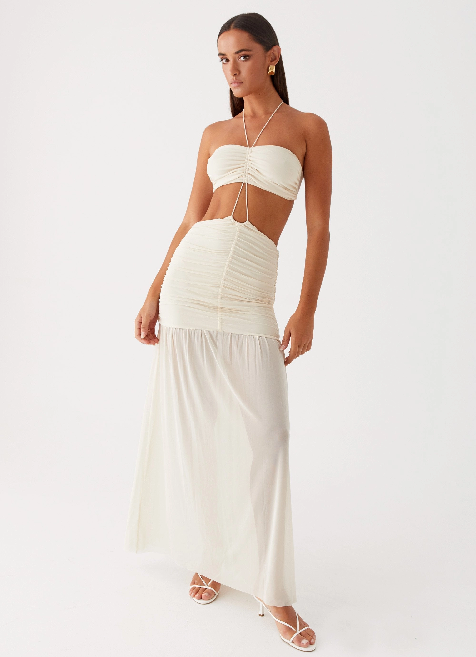 Clover Cut Out Maxi Dress - Lemon Formal Style Balanced Tone