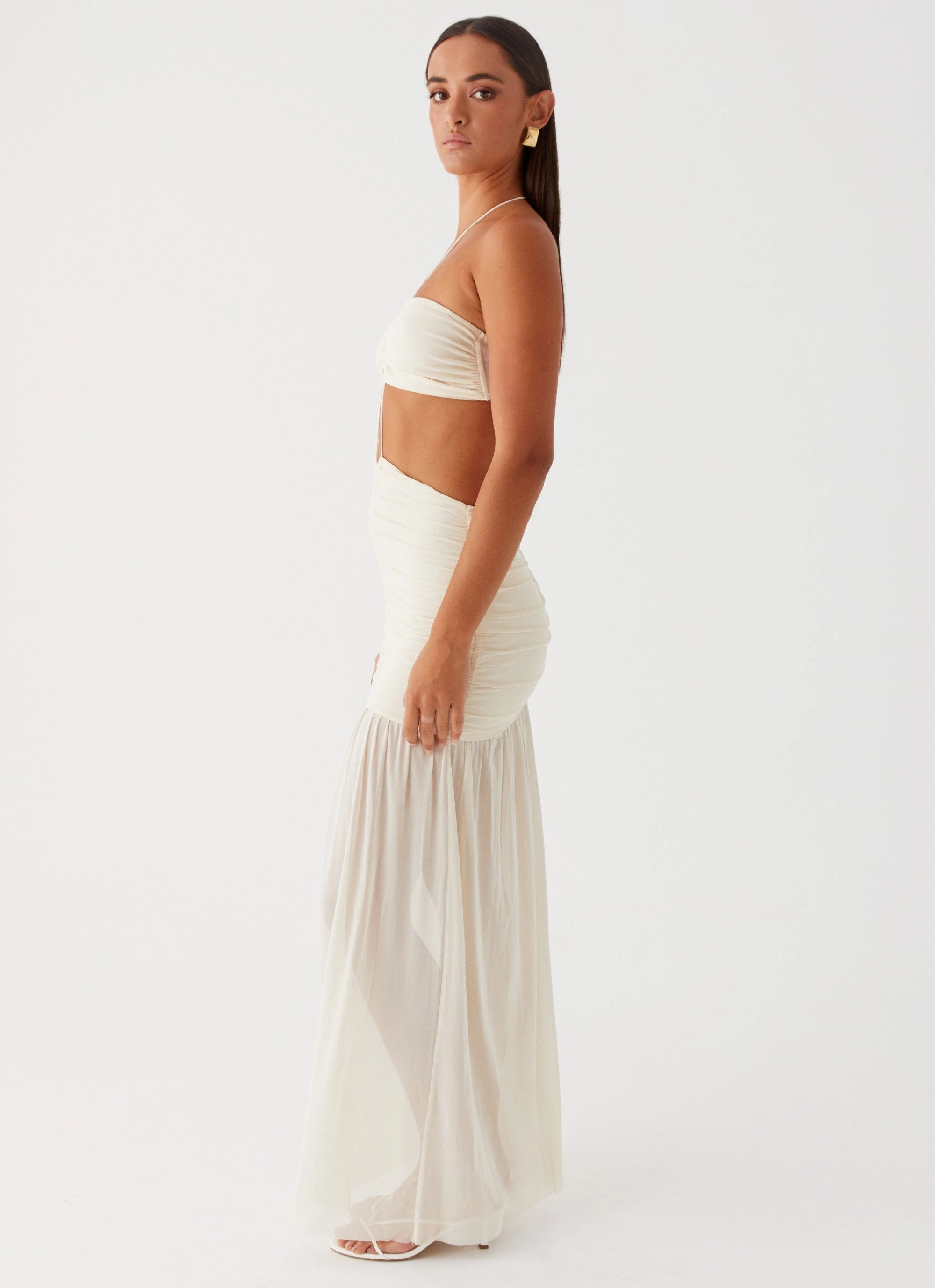 Neutral palette Clover Cut Out Maxi Dress - Lemon