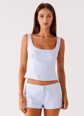 Coastline Bustier Top - Blue TaglessDesign DoubleStitched