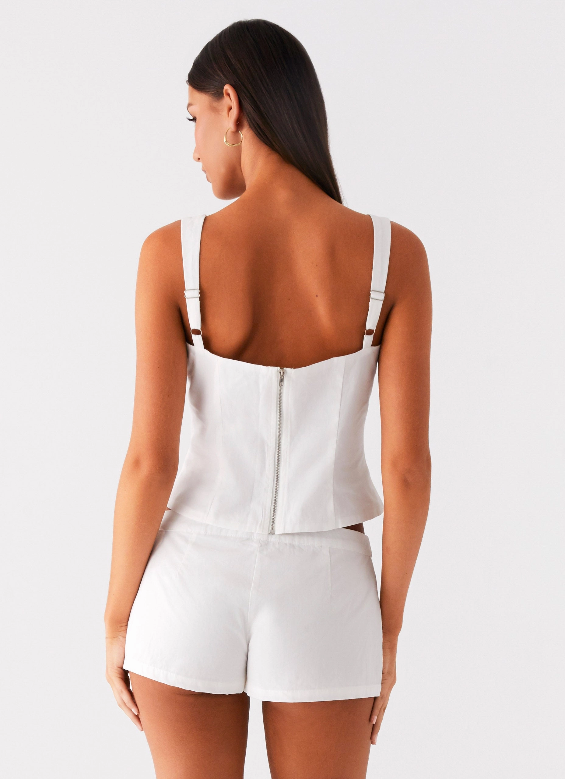 DurableZipper Coastline Bustier Top - White