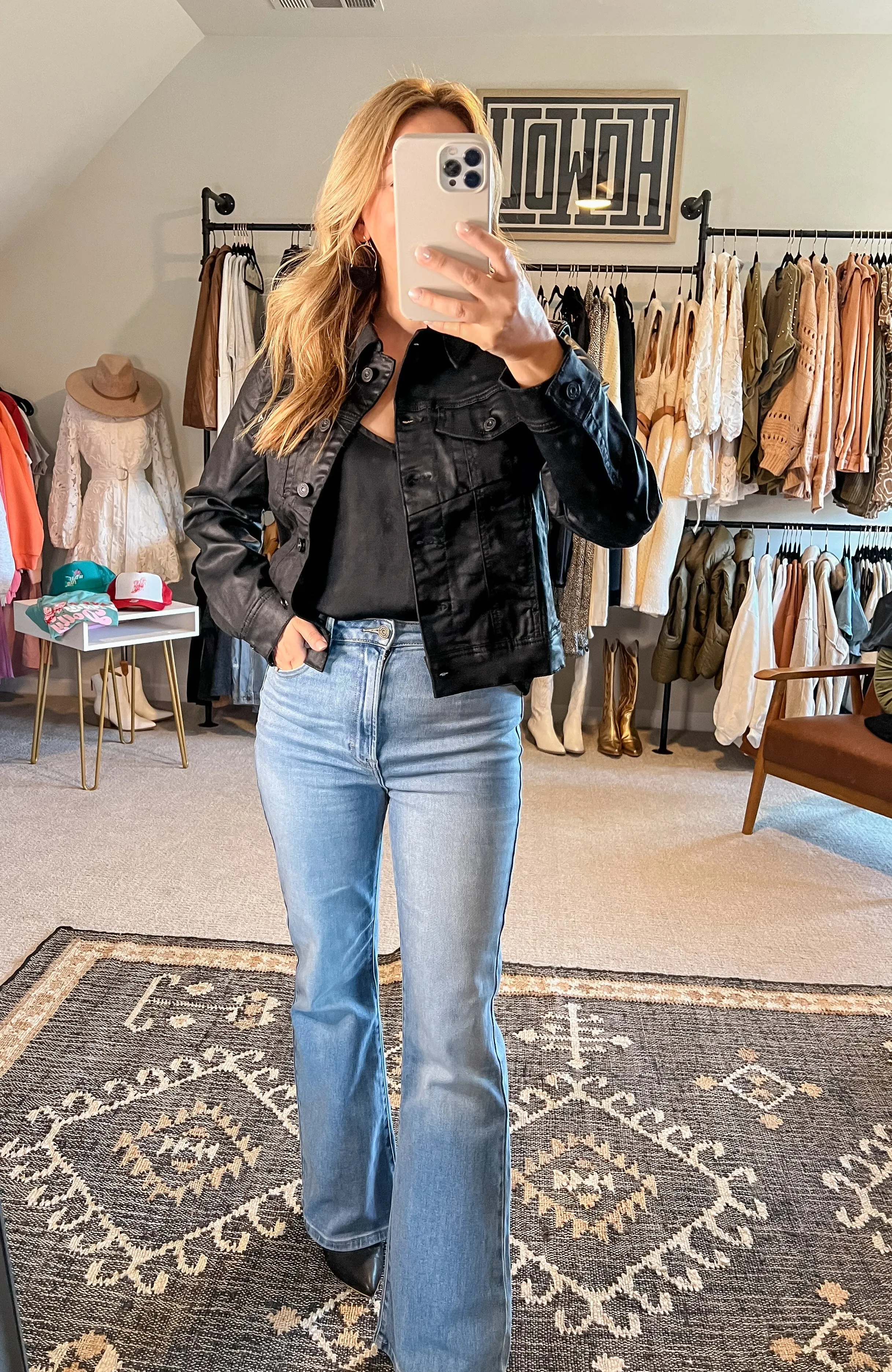 Coated Black Denim Jacket