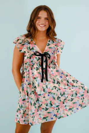 Quiet Sweet Smile Feel Part Of The Charm Mini Dress