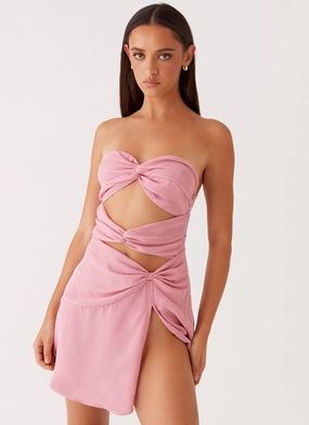 Coco Haven Mini Dress - Pink Edgy Twist Quick Glam