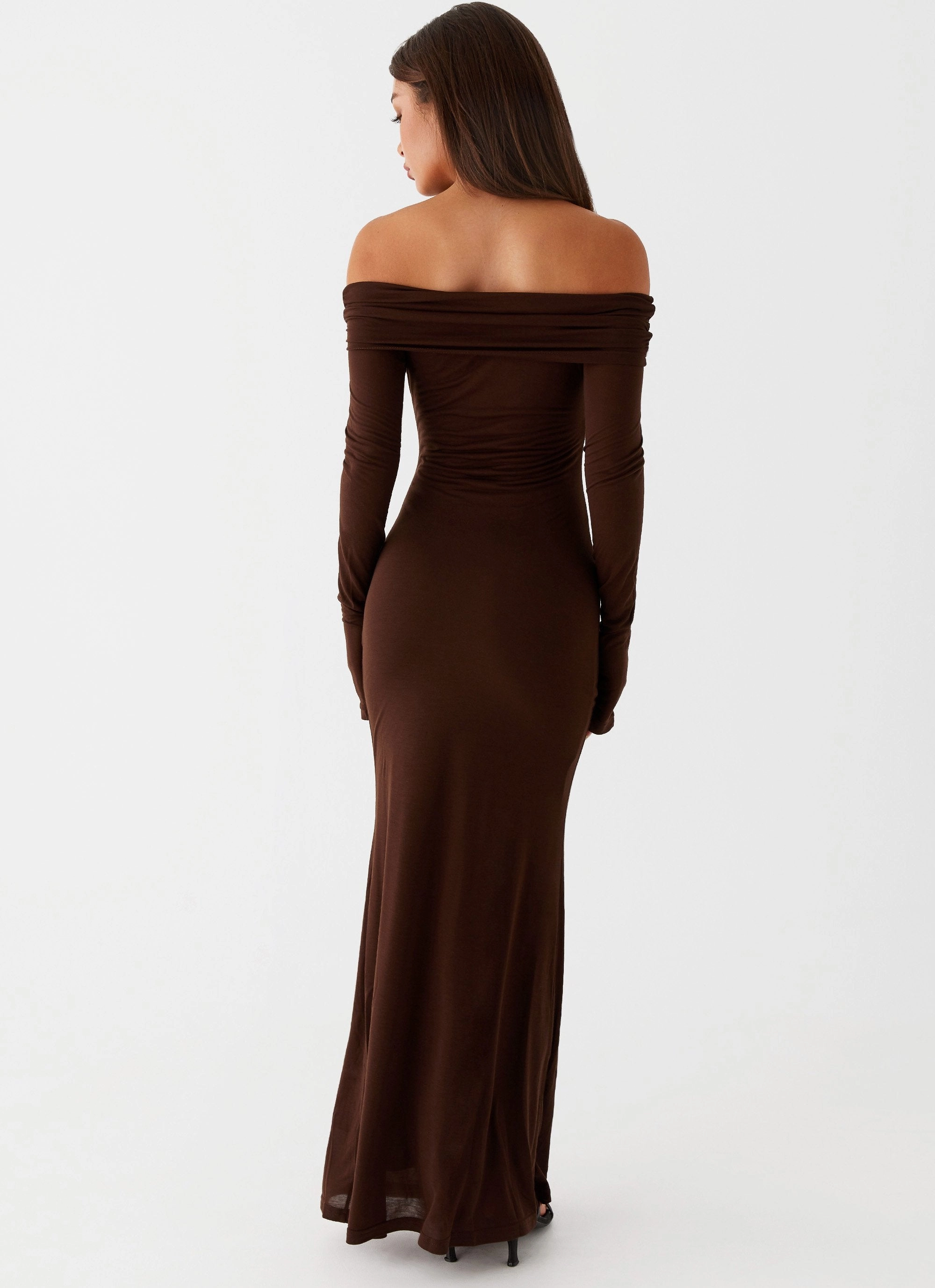 Cocoa Long Sleeve Maxi Dress - Chocolate Color-Blocked
