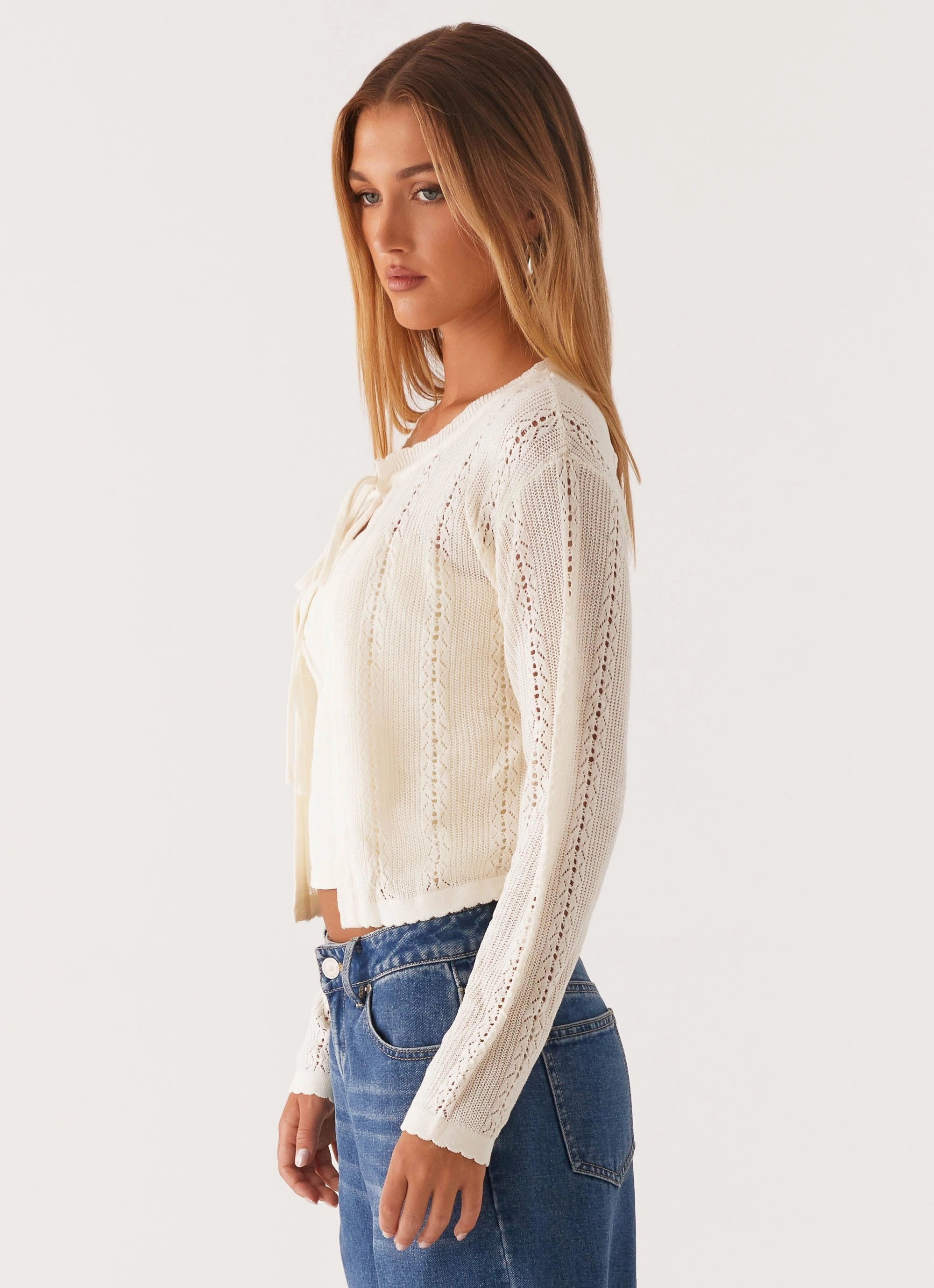 Tough Love Knit Cardigan - White Moisture Wicking Inner Layer Cool Climate