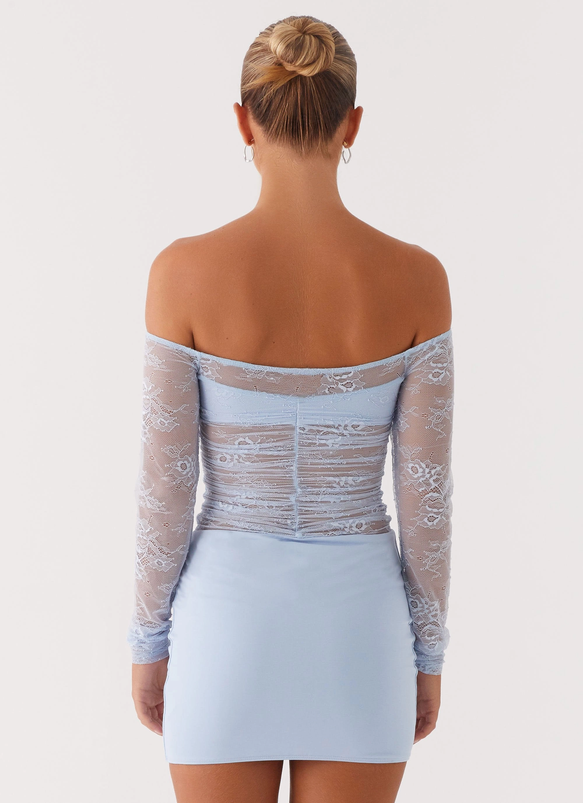 Collide Lace Mini Dress - Blue Soft-Lining Sleek Feel