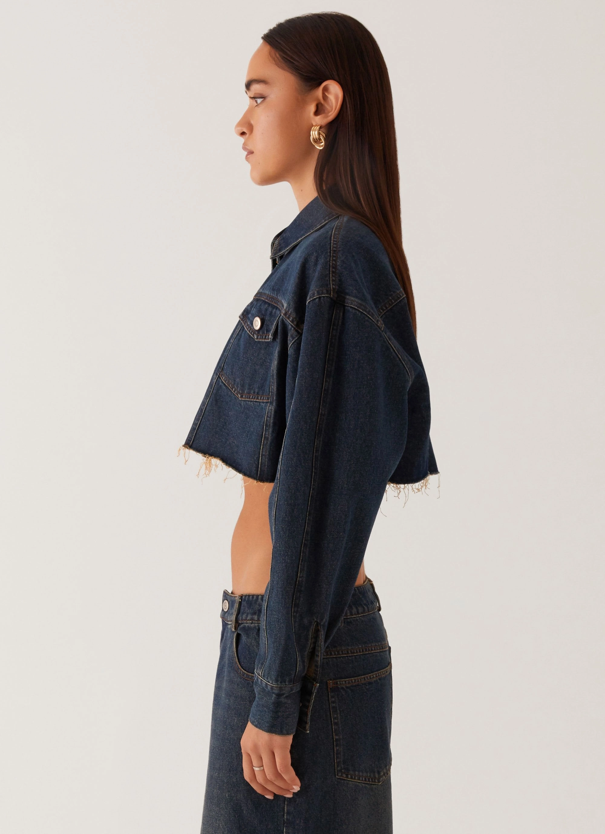 Colorado Cropped Jacket - Blue Very Cold