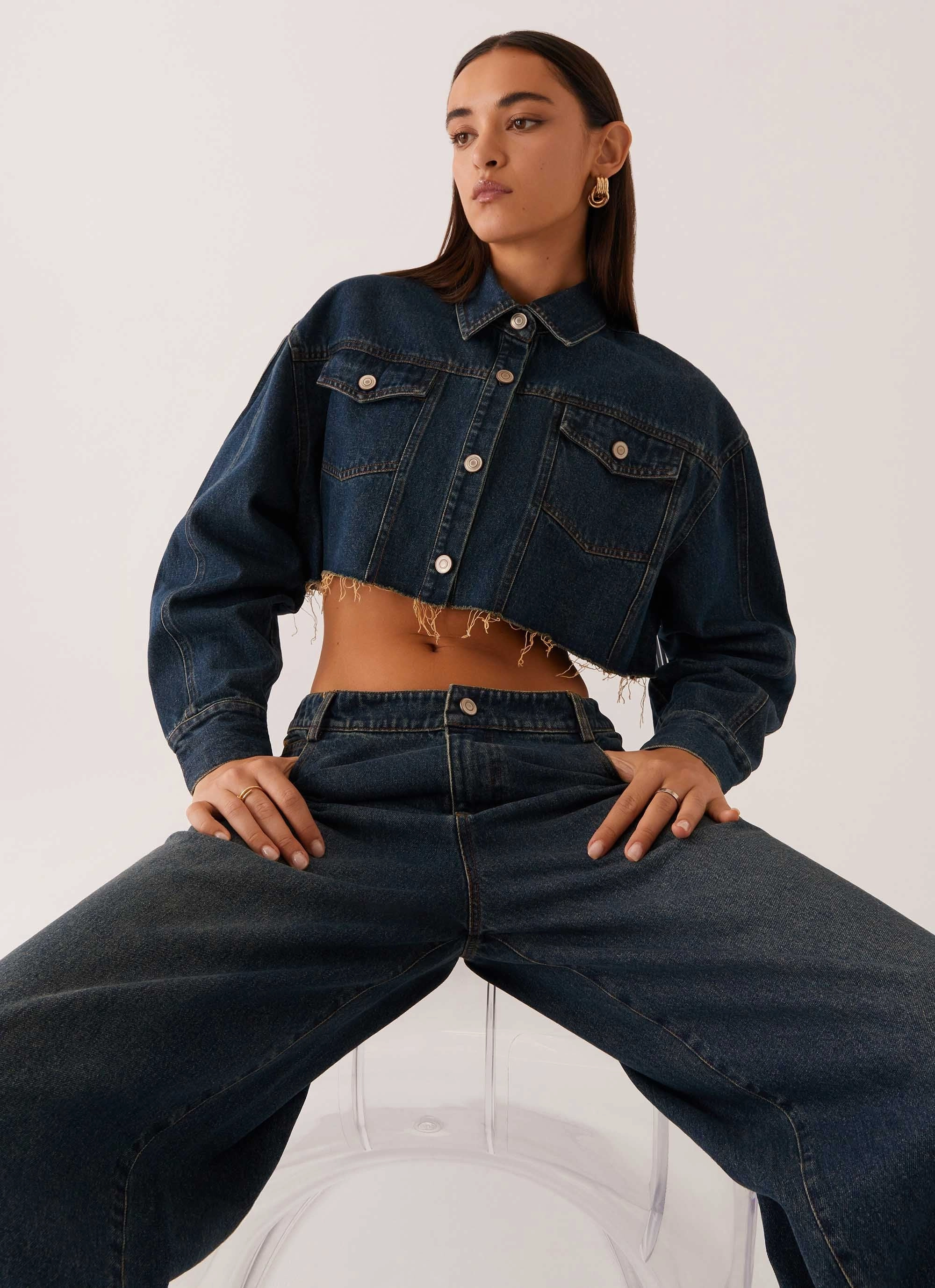 LaserCut Vents All Weather Piece Colorado Cropped Jacket - Blue