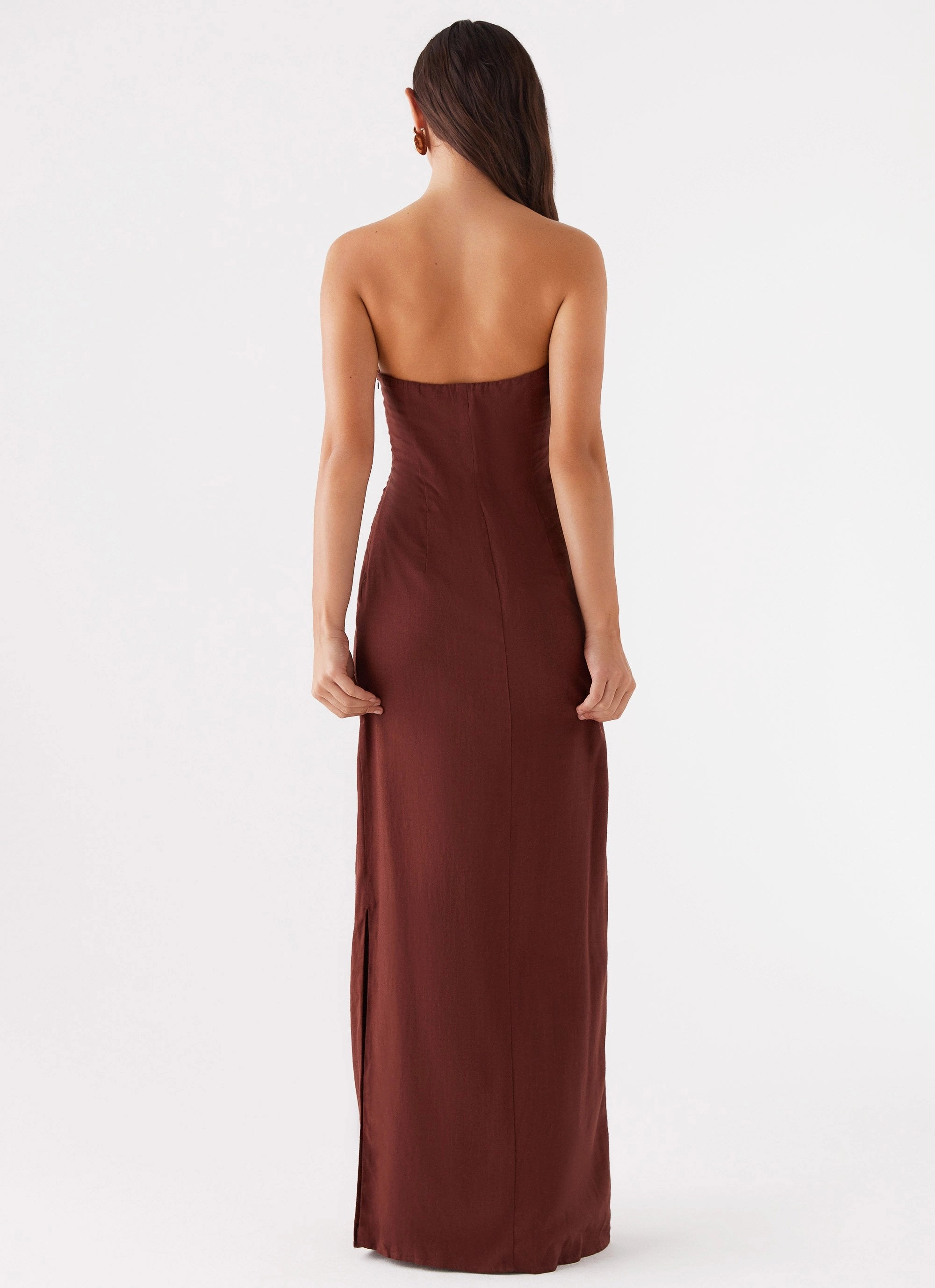 Esra Strapless Maxi Dress - Chocolate Flare Breeze