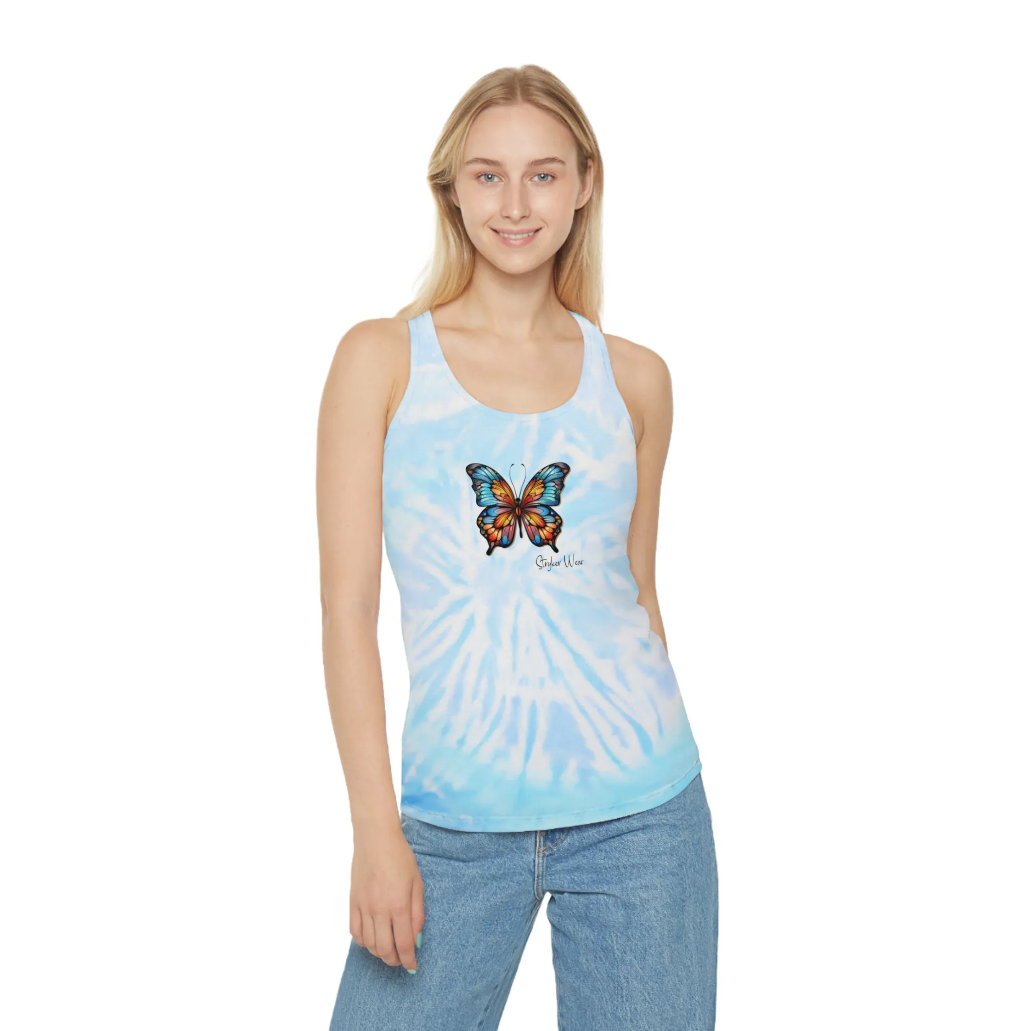 Colorful Butterfly | Tie Dye Racerback Tank Top