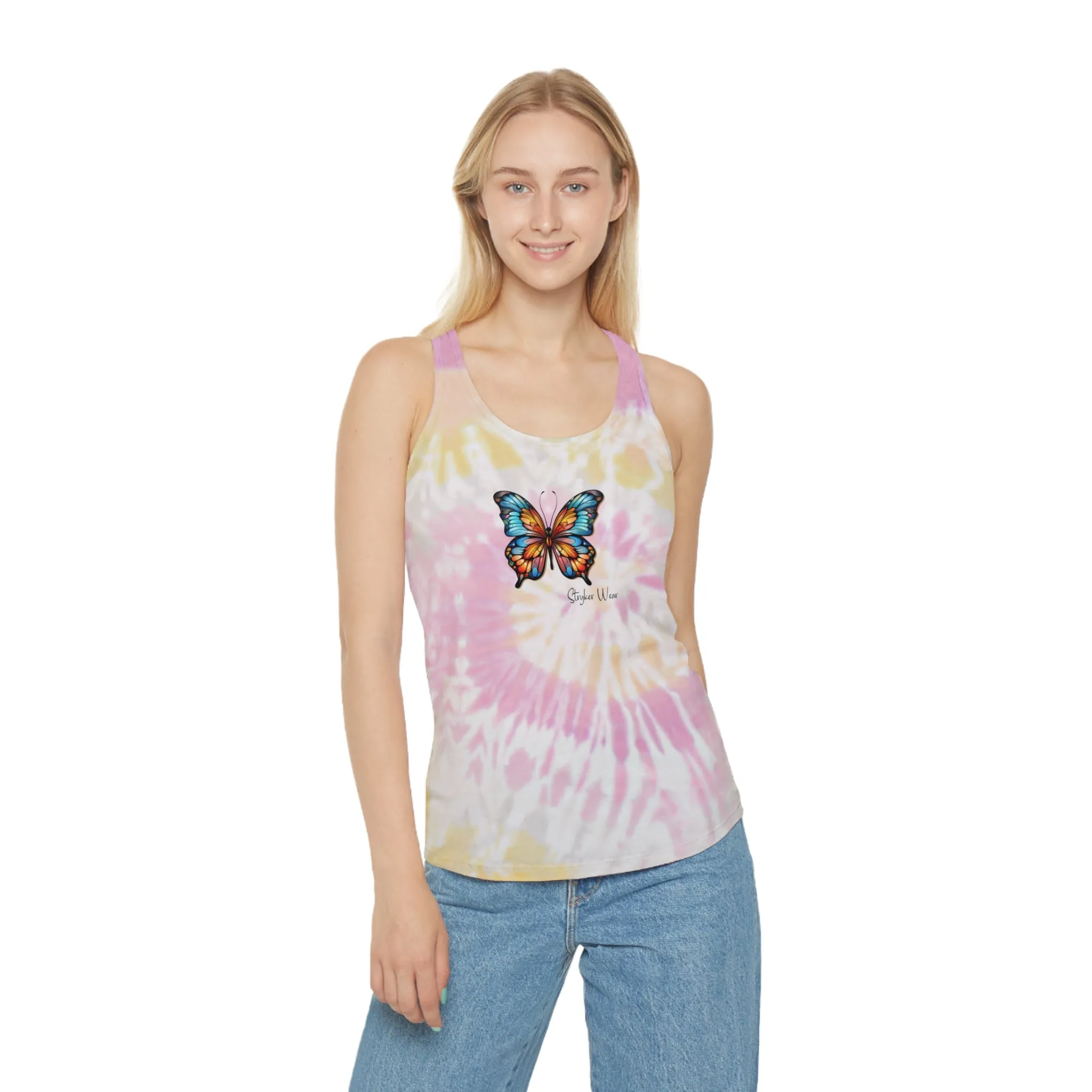 Colorful Butterfly | Tie Dye Racerback Tank Top