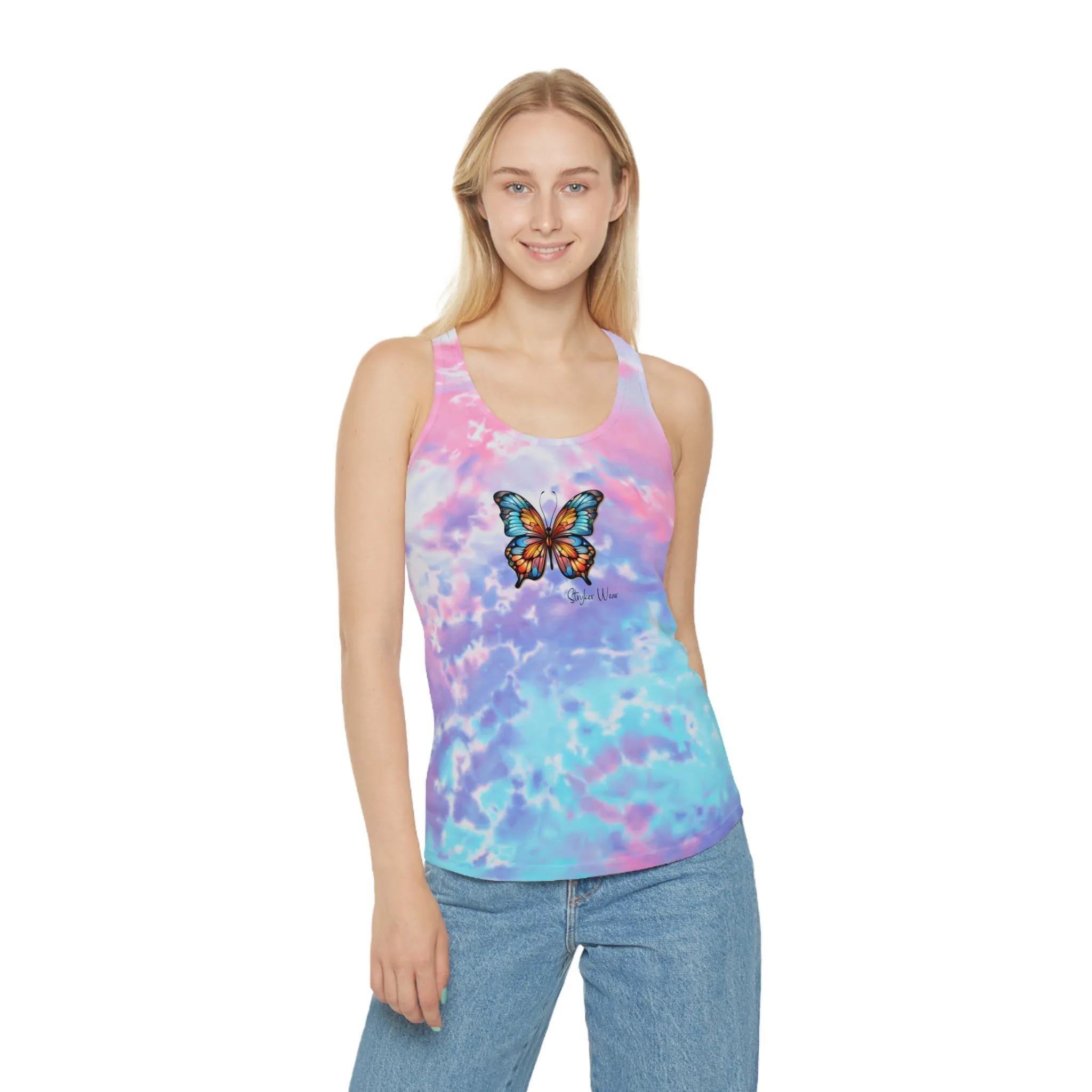 Colorful Butterfly | Tie Dye Racerback Tank Top