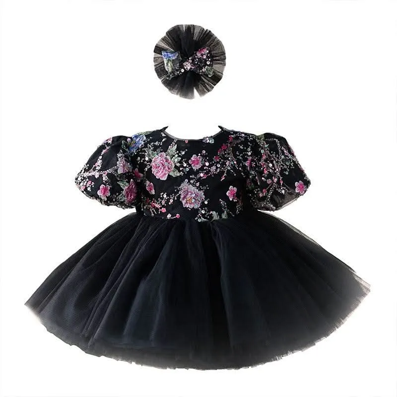 Colorful Floral Dress Embroidered Little Princess Dress Little Princess's Dream Garden