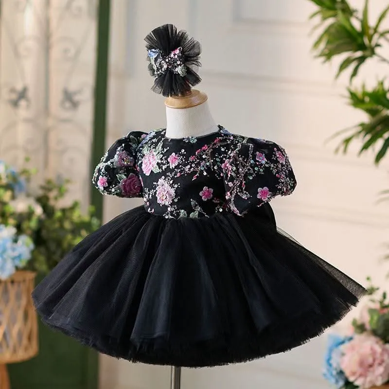 Colorful Floral Dress Embroidered Little Princess Dress Little Princess's Dream Garden