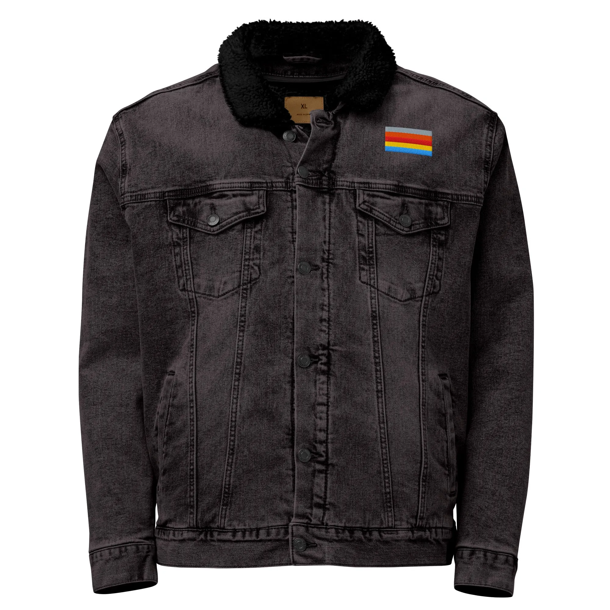 COLORFUL Unisex Denim Sherpa Jacket