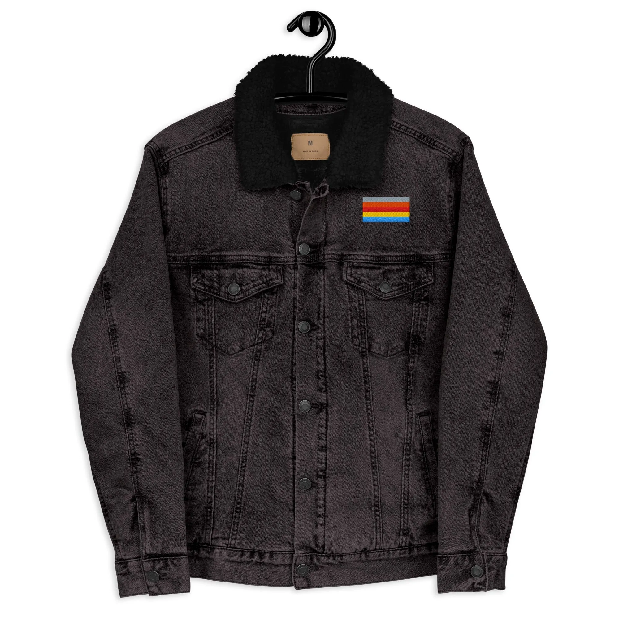 COLORFUL Unisex Denim Sherpa Jacket