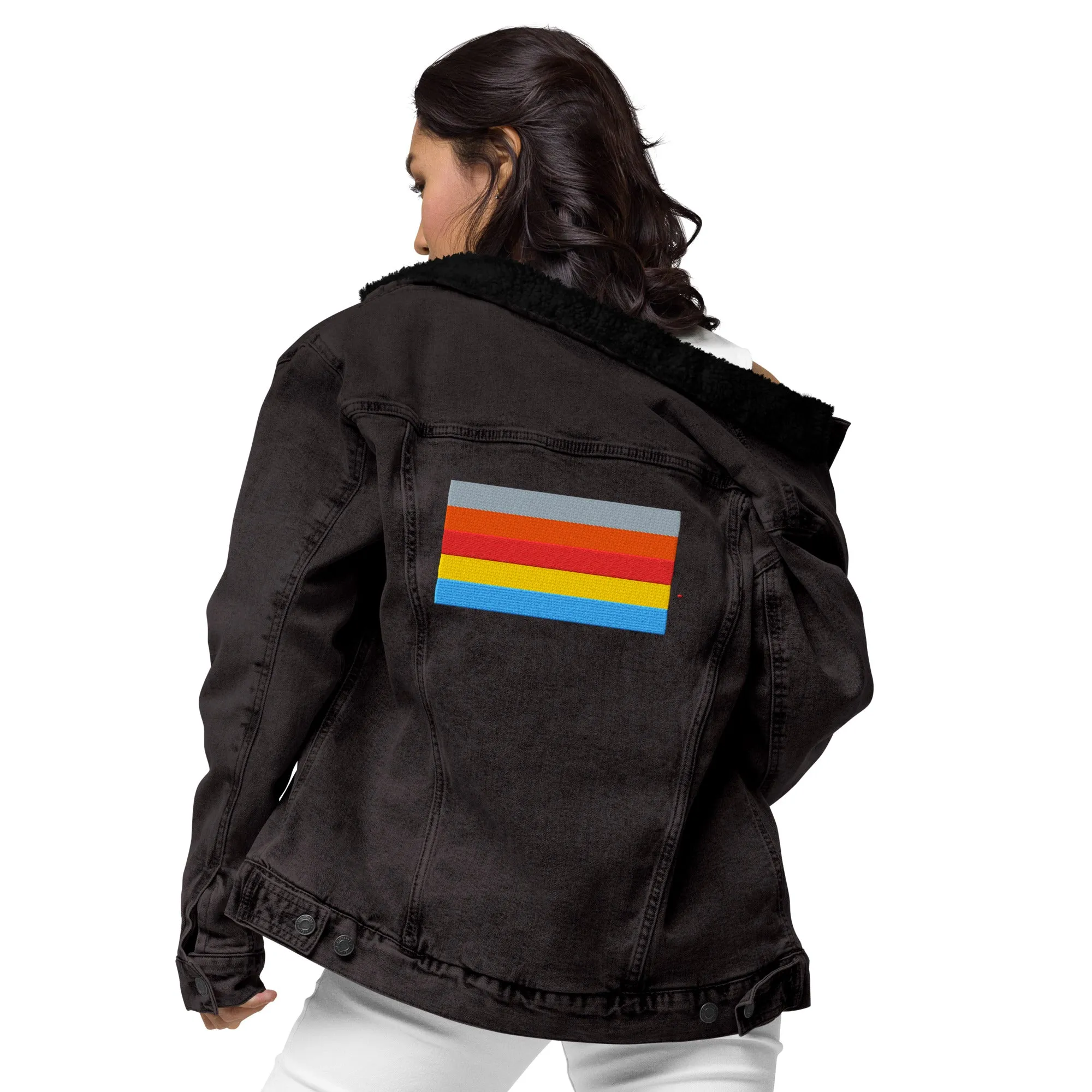 COLORFUL Unisex Denim Sherpa Jacket