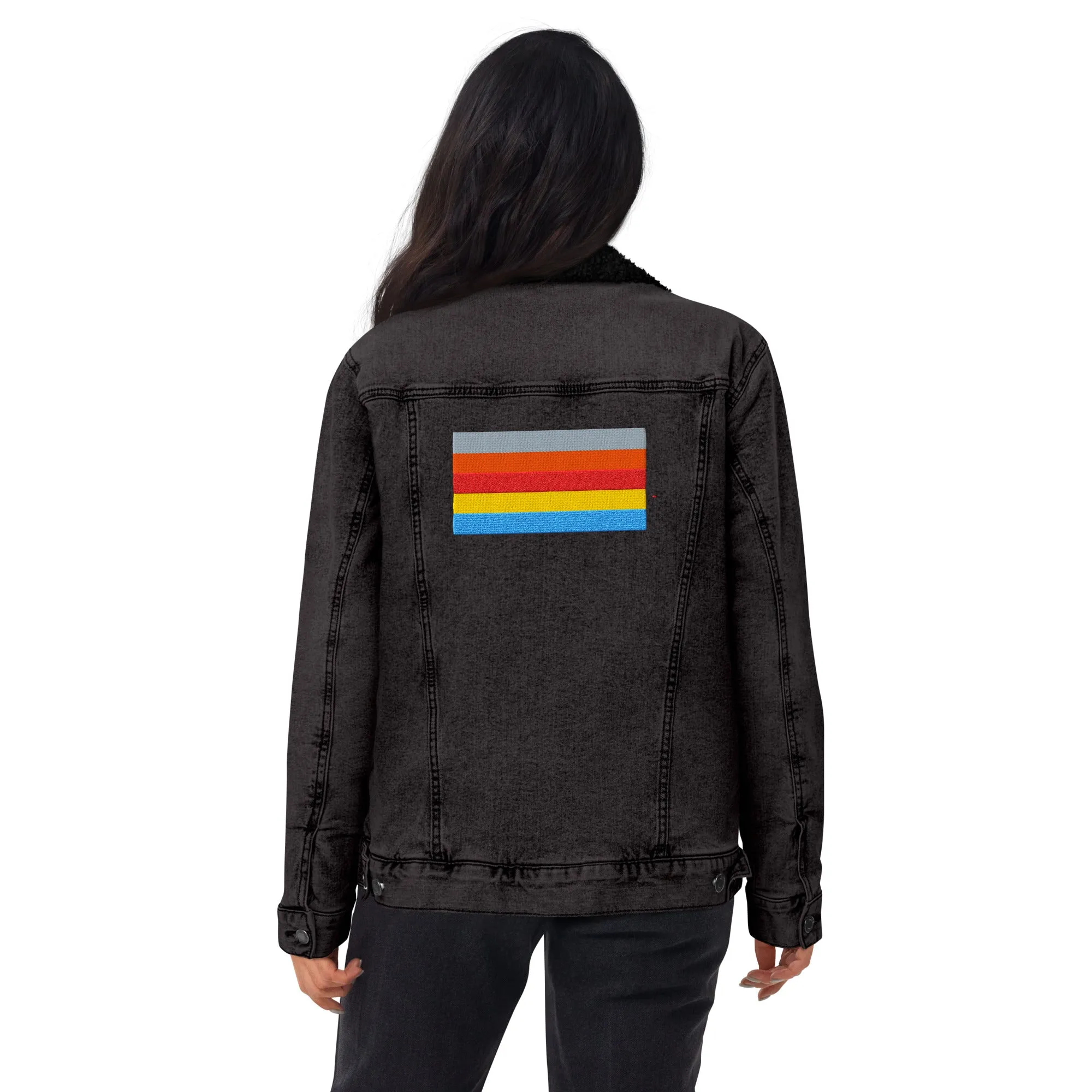 COLORFUL Unisex Denim Sherpa Jacket