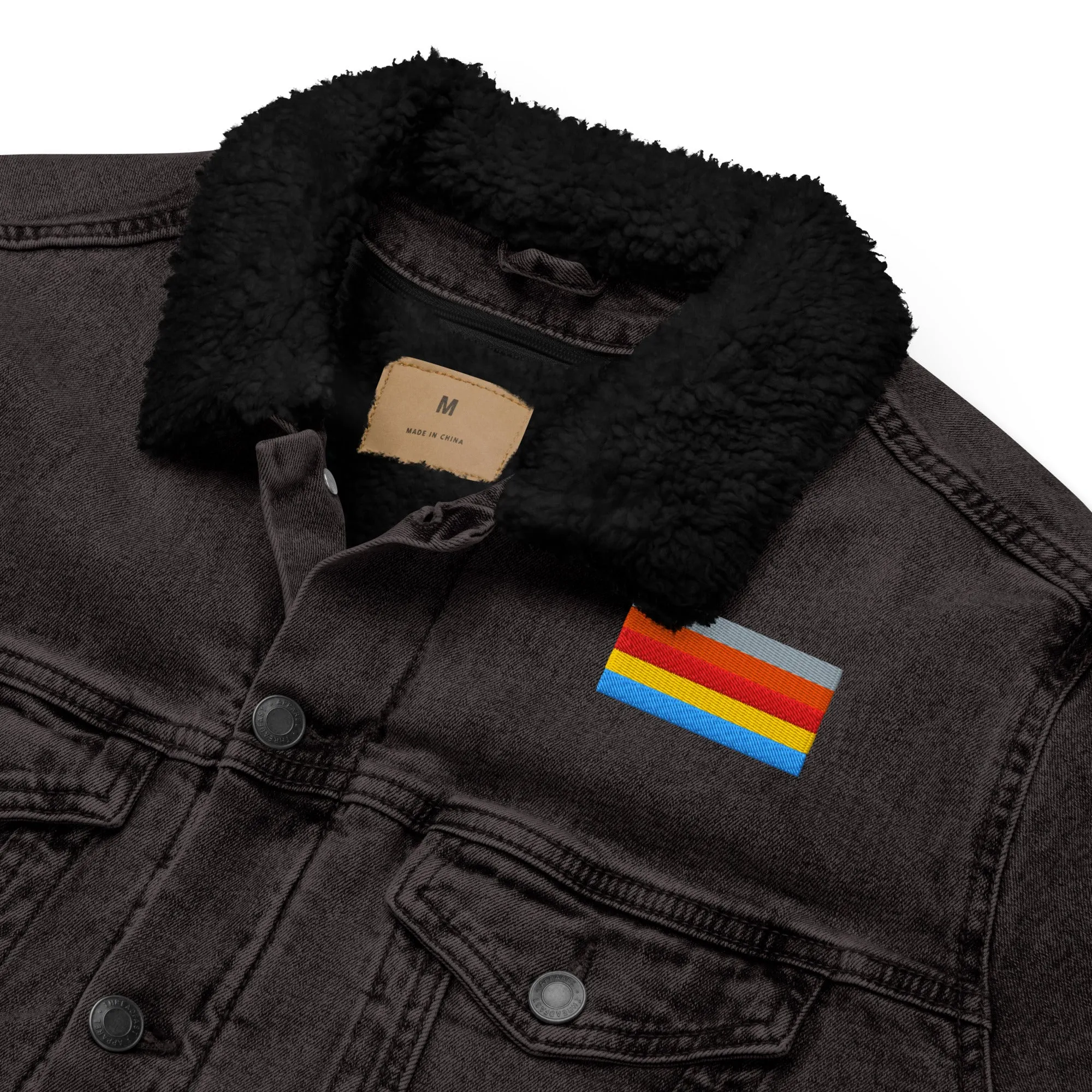 COLORFUL Unisex Denim Sherpa Jacket