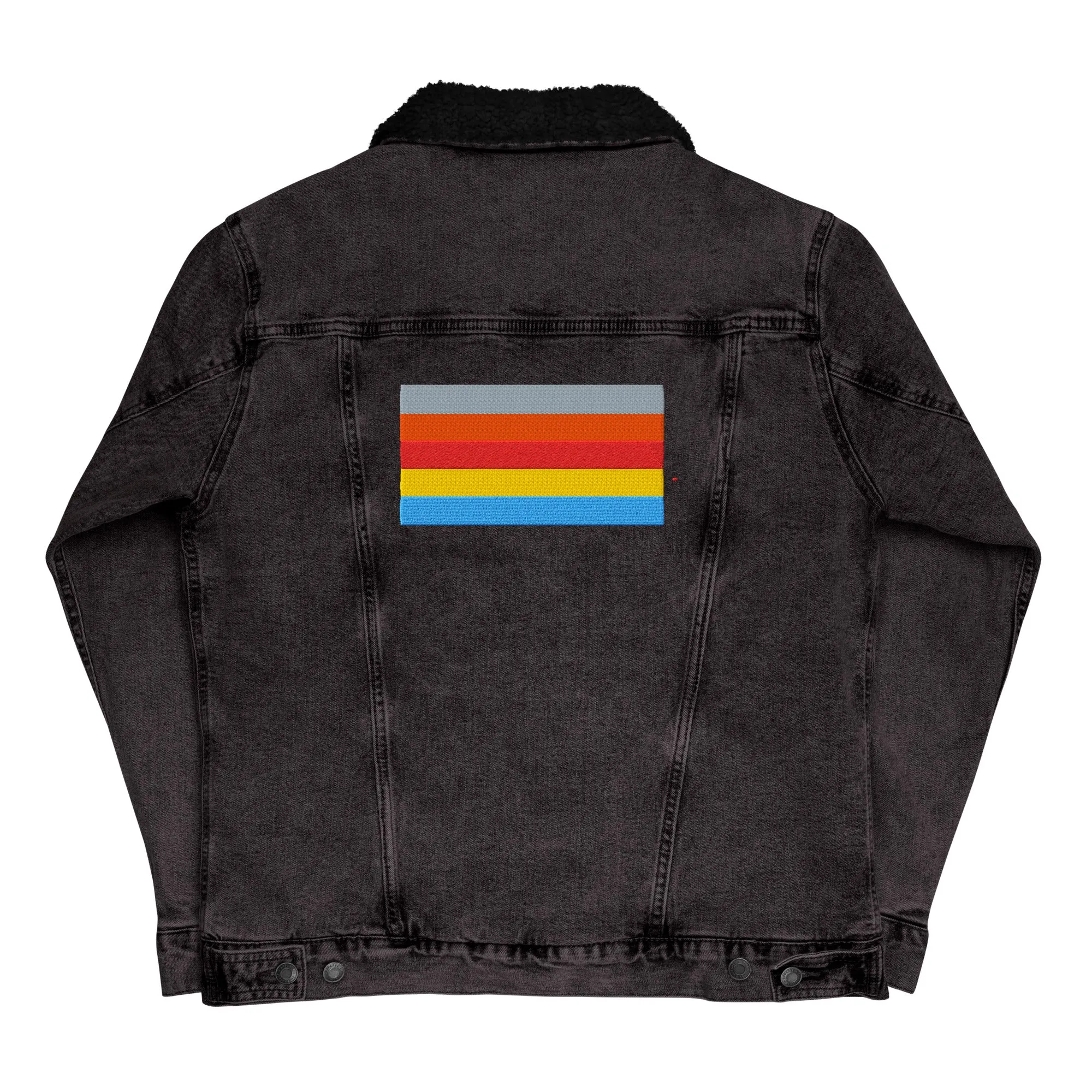 COLORFUL Unisex Denim Sherpa Jacket