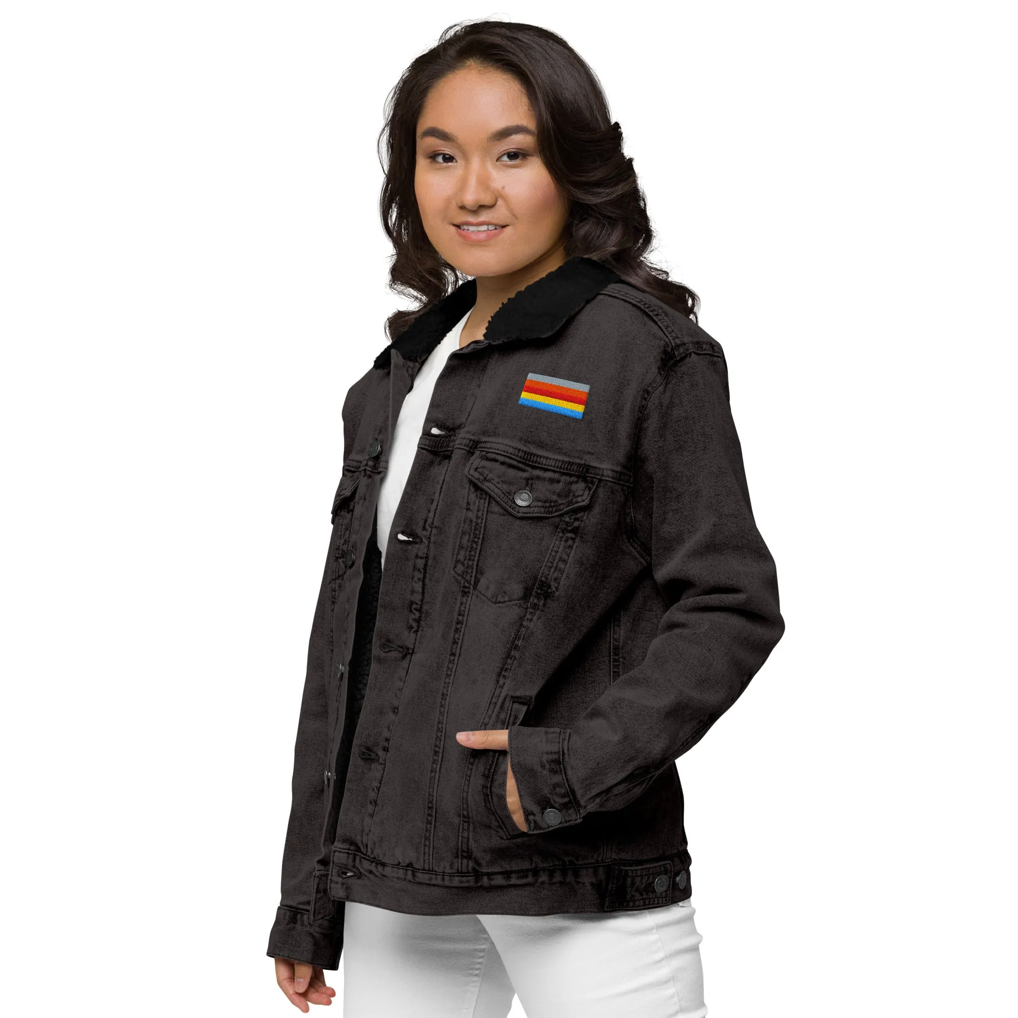 COLORFUL Unisex Denim Sherpa Jacket