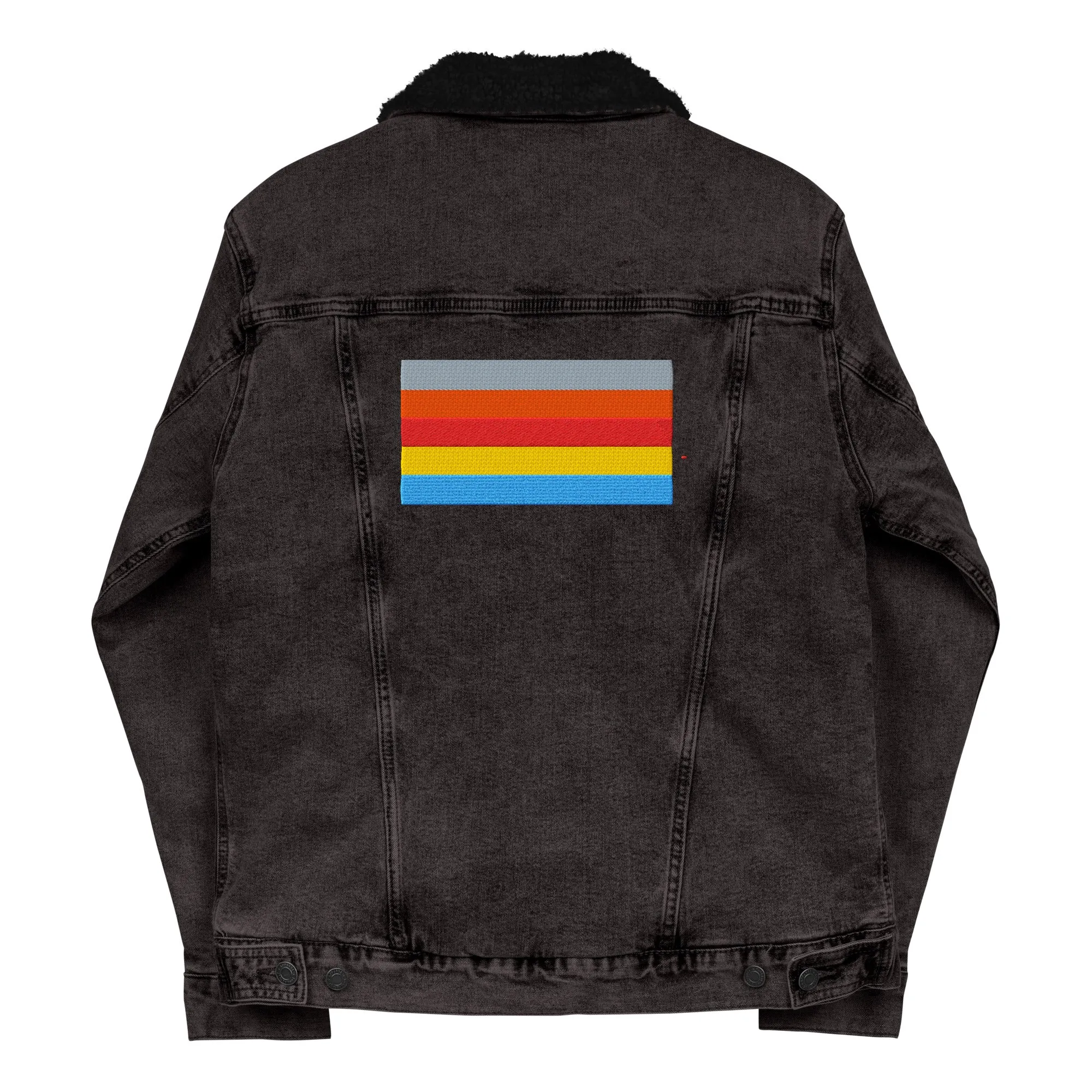 COLORFUL Unisex Denim Sherpa Jacket