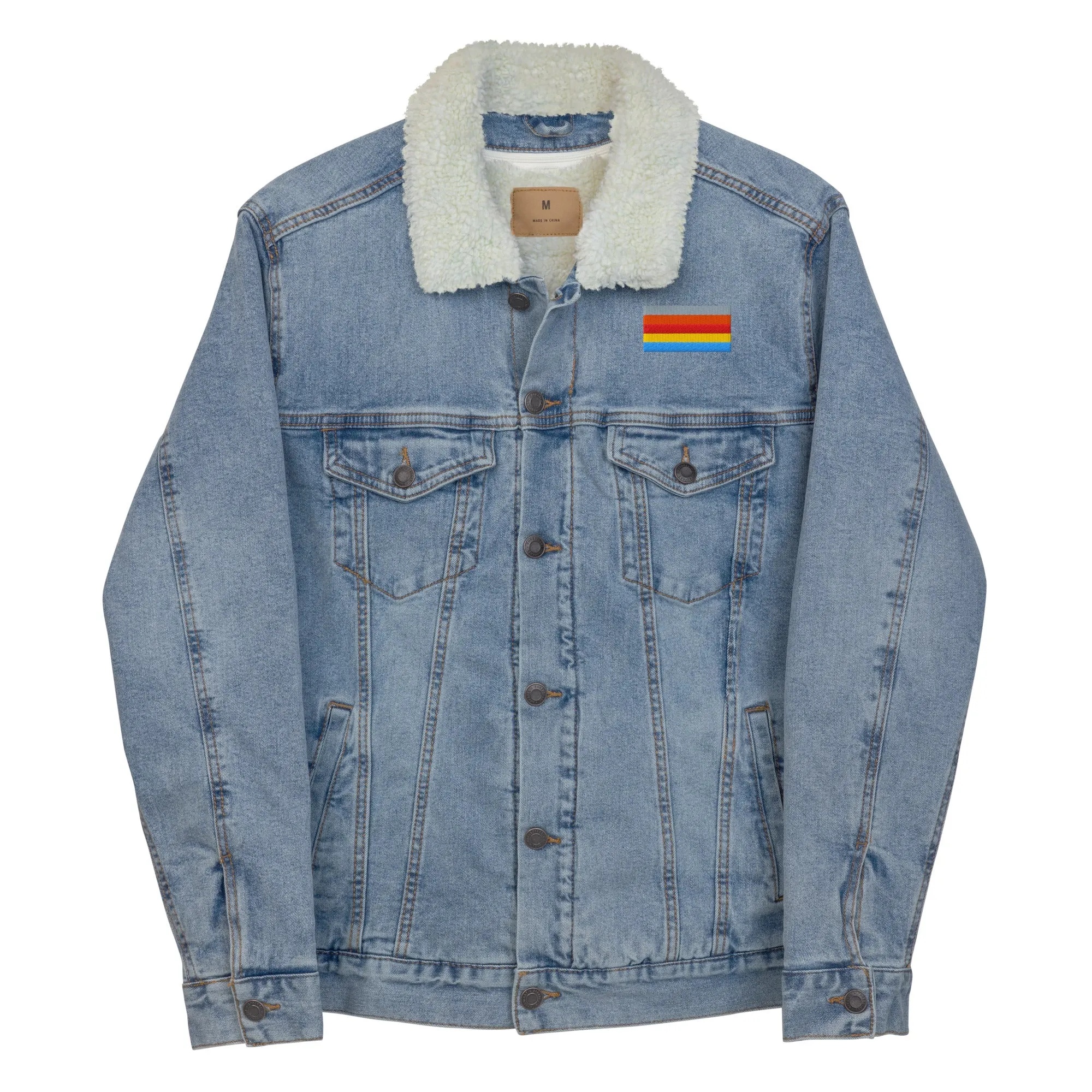 COLORFUL Unisex Denim Sherpa Jacket