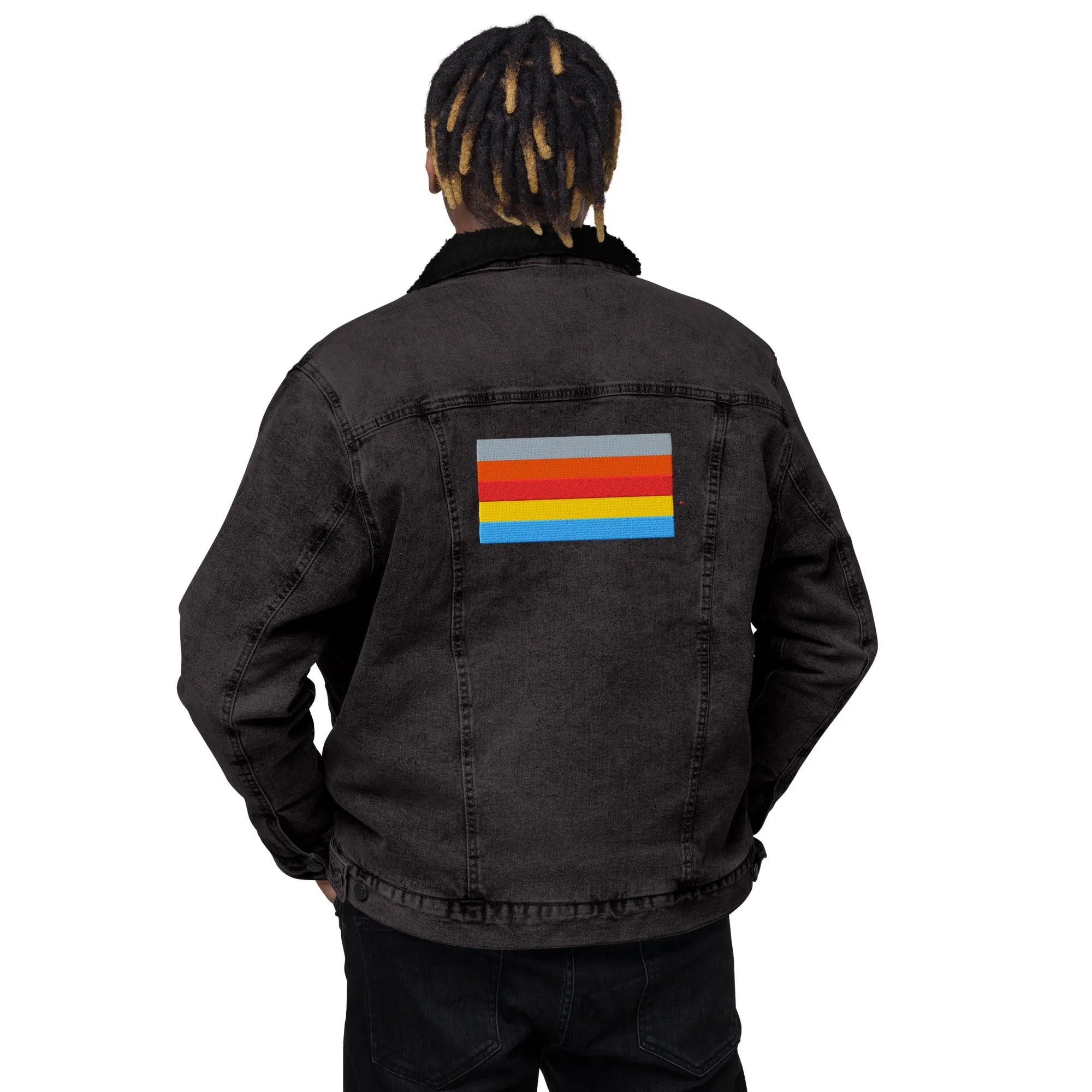 COLORFUL Unisex Denim Sherpa Jacket