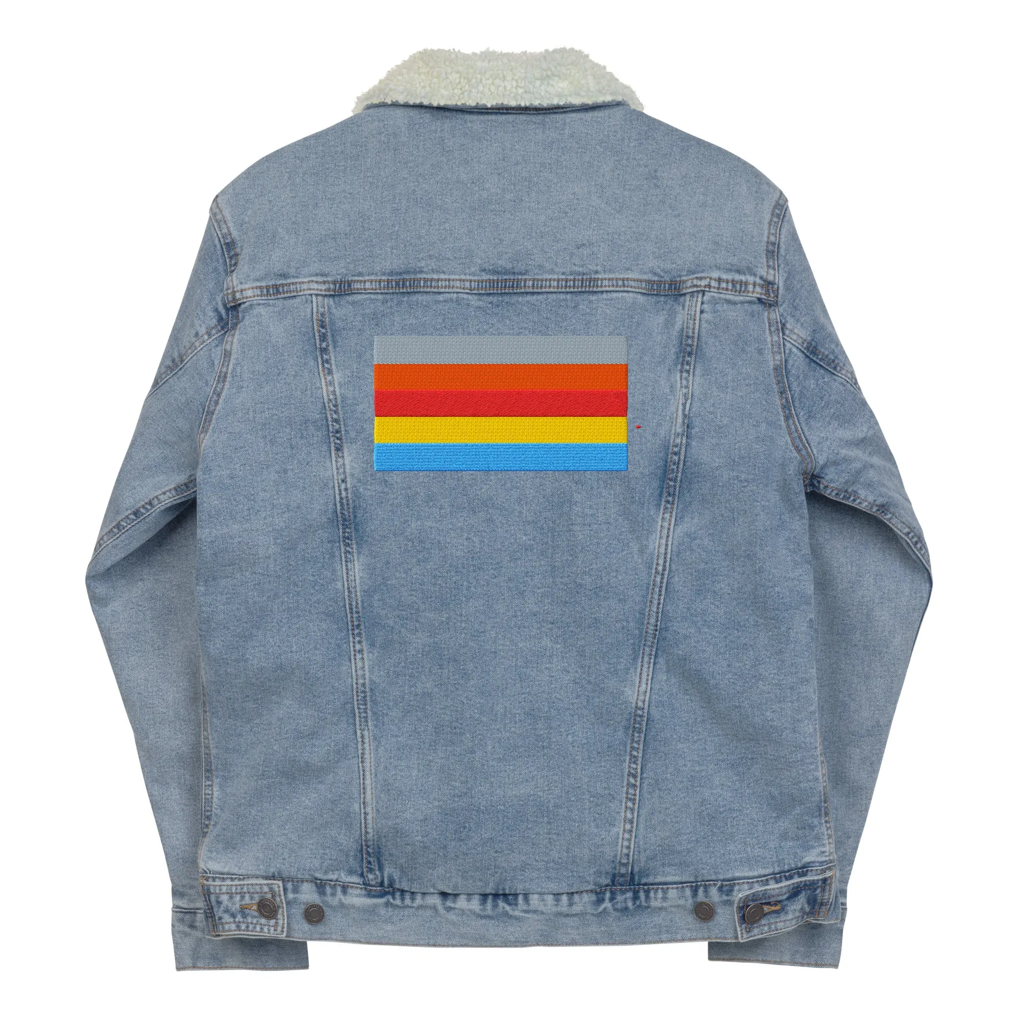COLORFUL Unisex Denim Sherpa Jacket