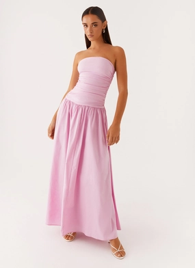 Romantic Vibes Carmel Maxi Dress - Pink