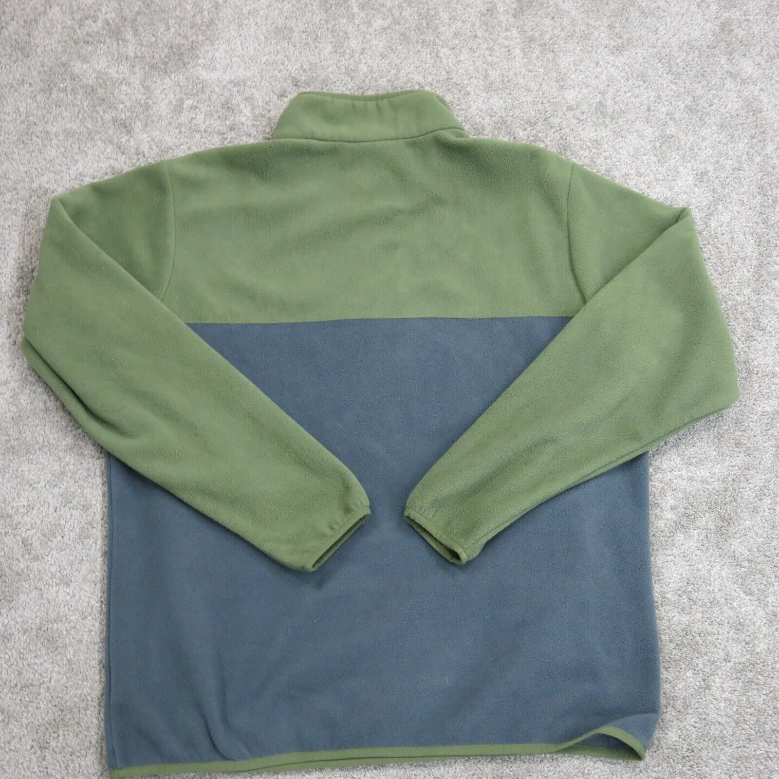 Columbia Mens Pullover Fleece Sweatshirt Long Sleeve Mock Neck Gray/Green Size L