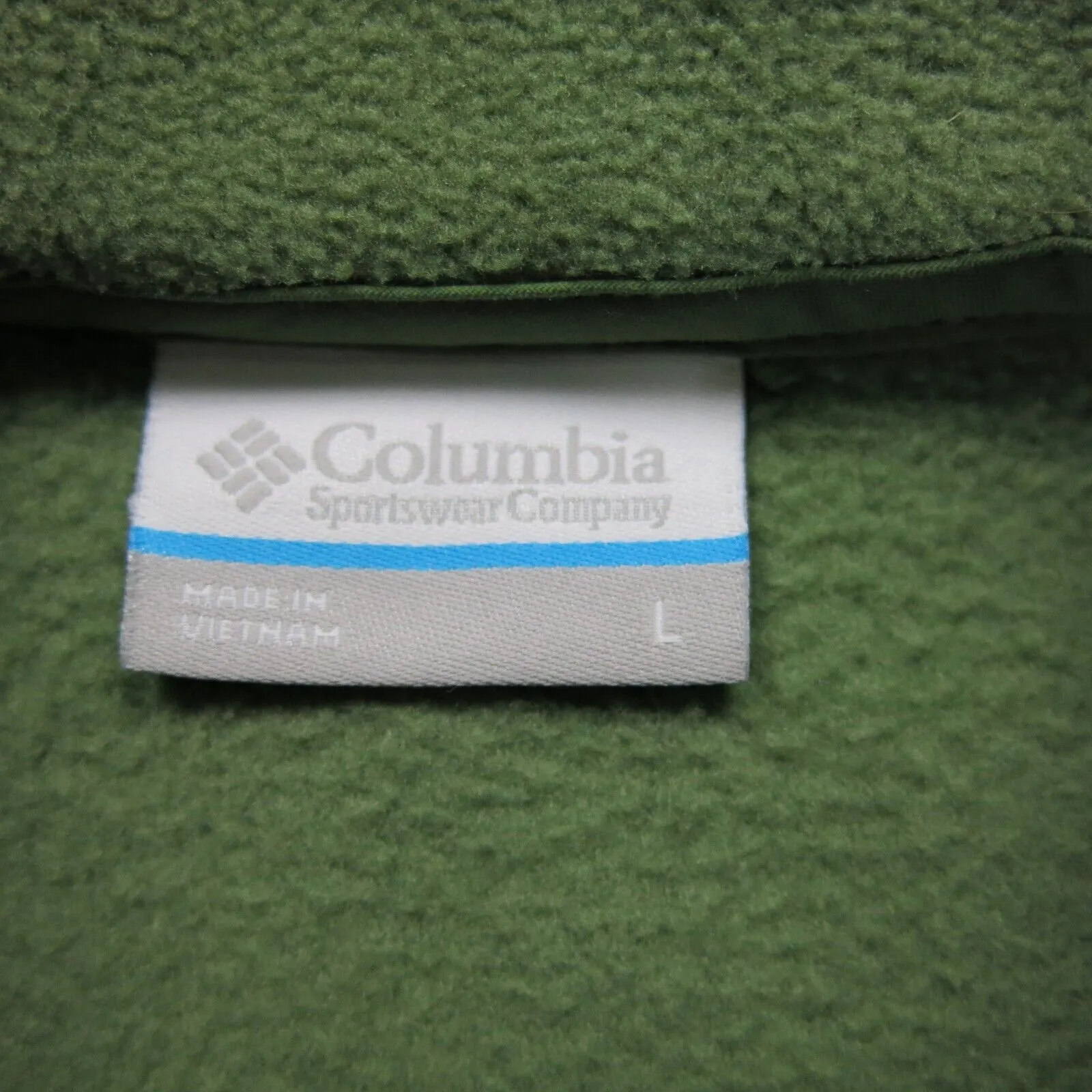 Columbia Mens Pullover Fleece Sweatshirt Long Sleeve Mock Neck Gray/Green Size L