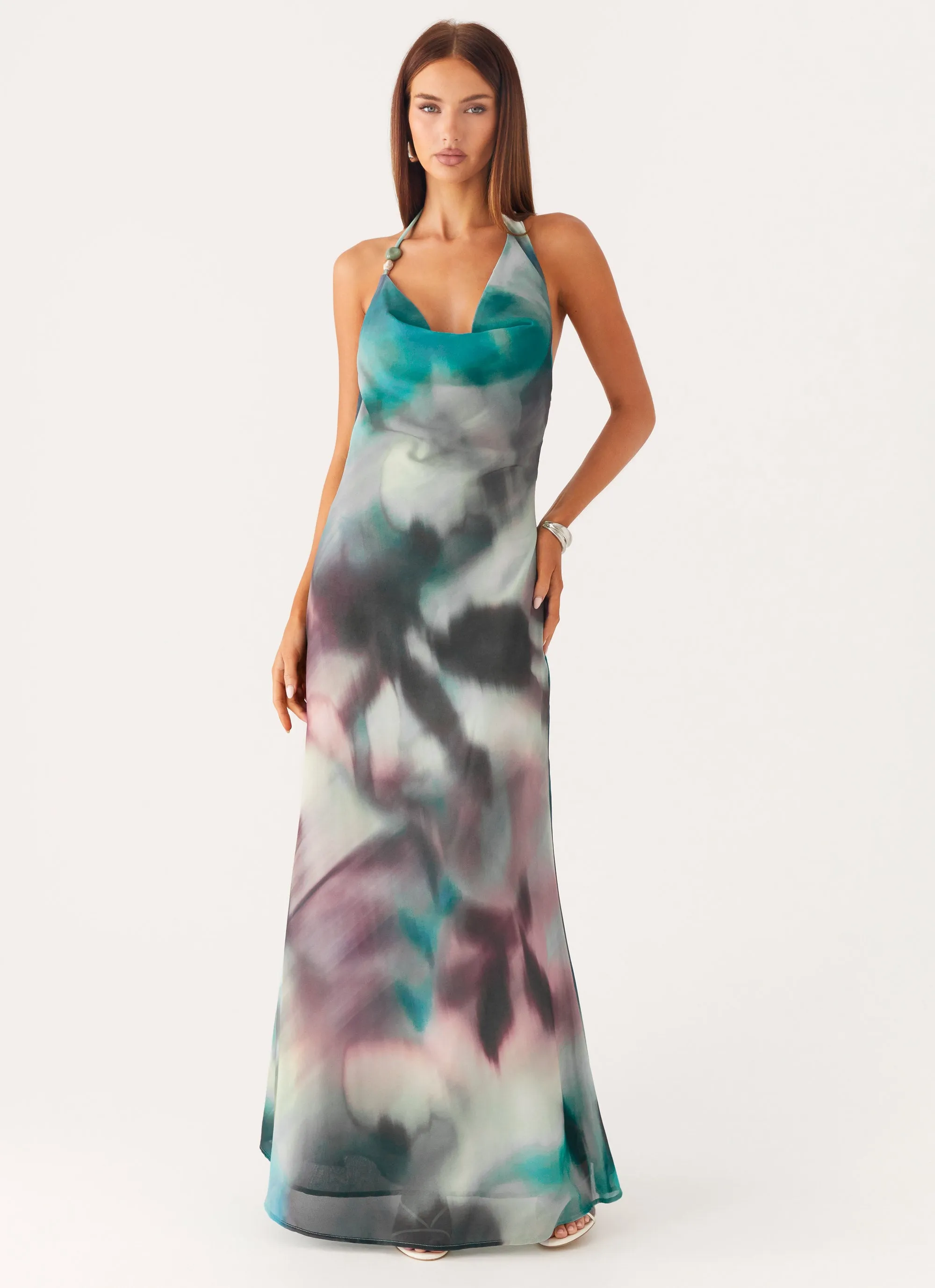 Fashionable Wear Subtle Edge Lost At Sea Maxi Dress - Sea Splash