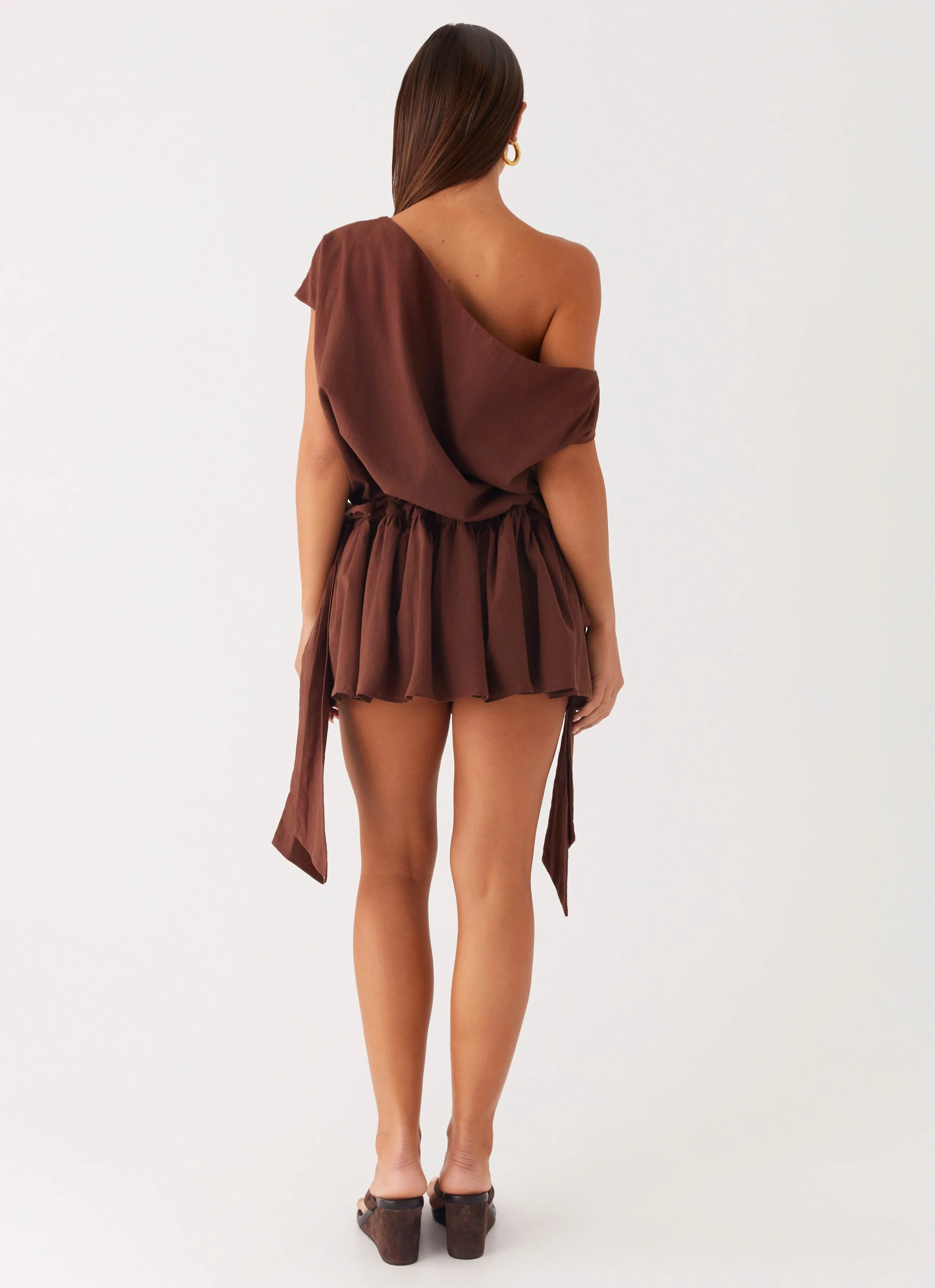 Lightweight and Breezy Ettie Mini Dress - Chocolate